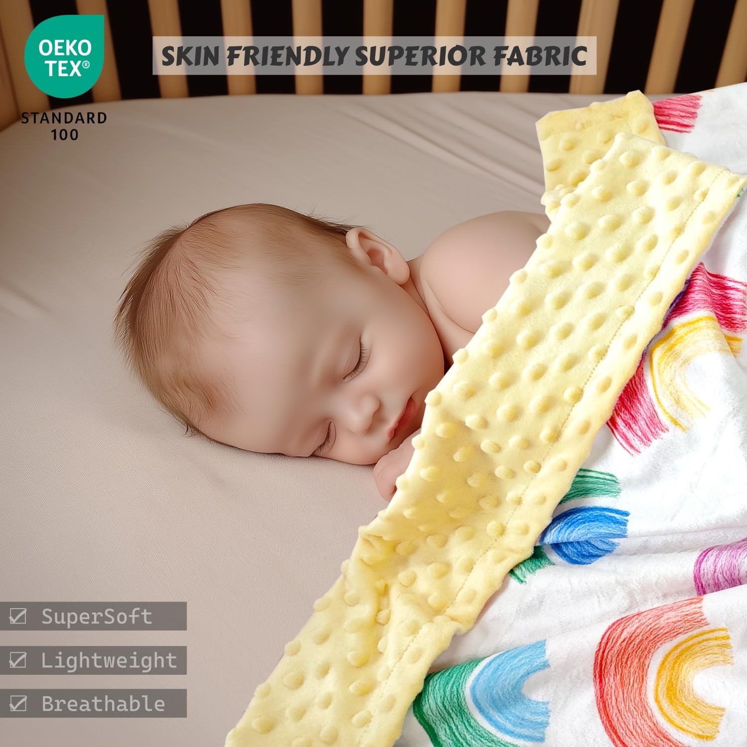 VivaCozy blanket dotted backing adds texture and warmth