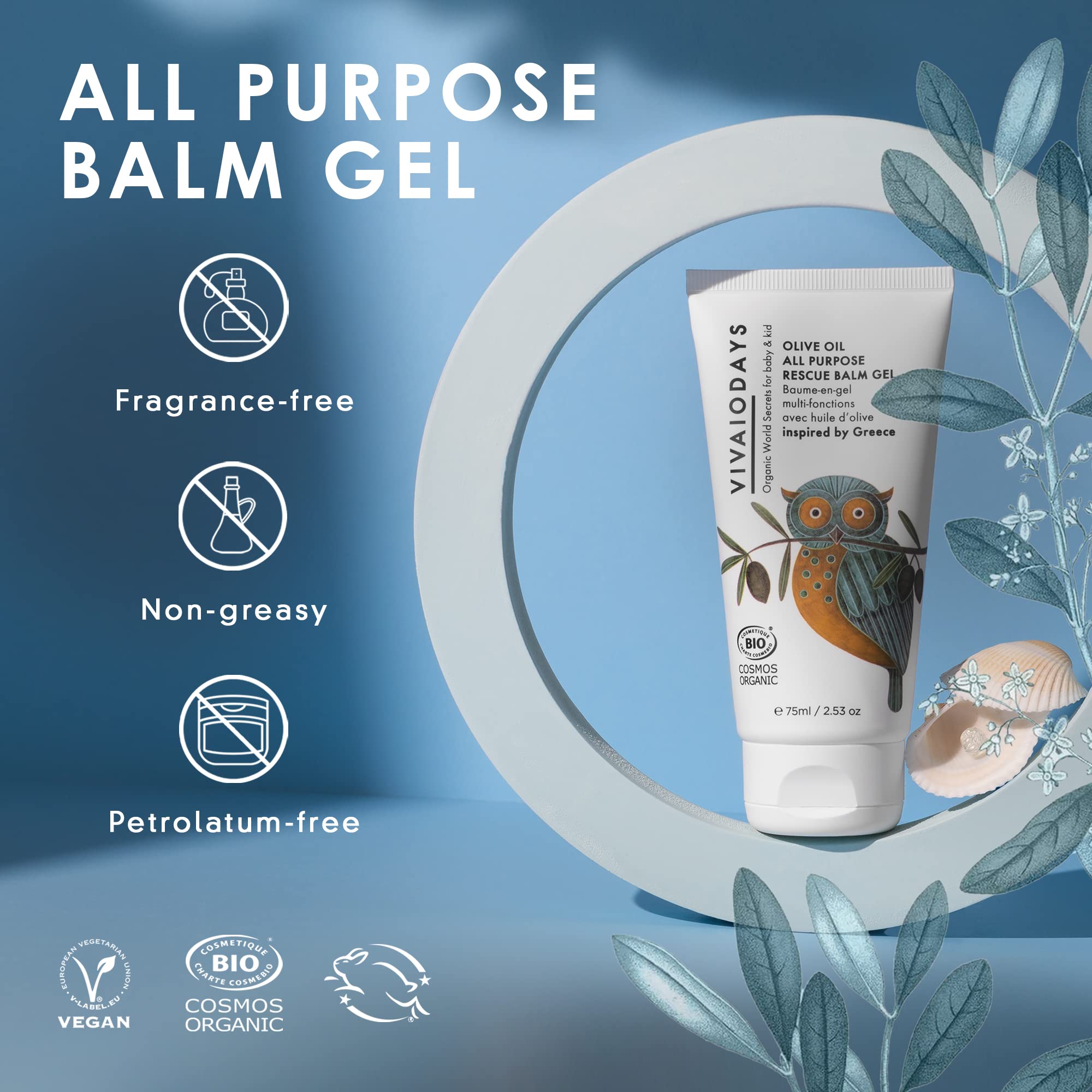 VIVAIODAYS Rescue Balm Gel applied to diaper area for soothing comfort.