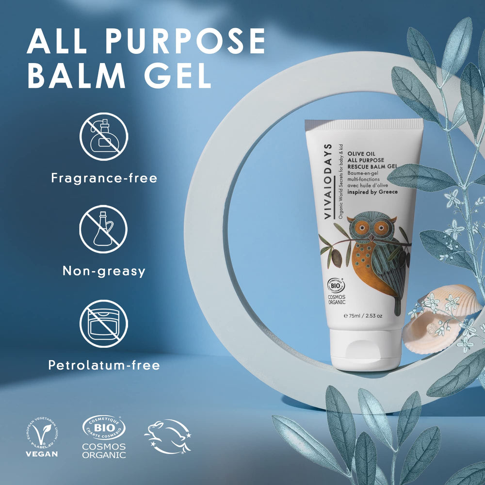 VIVAIODAYS Rescue Balm Gel applied to diaper area for soothing comfort.