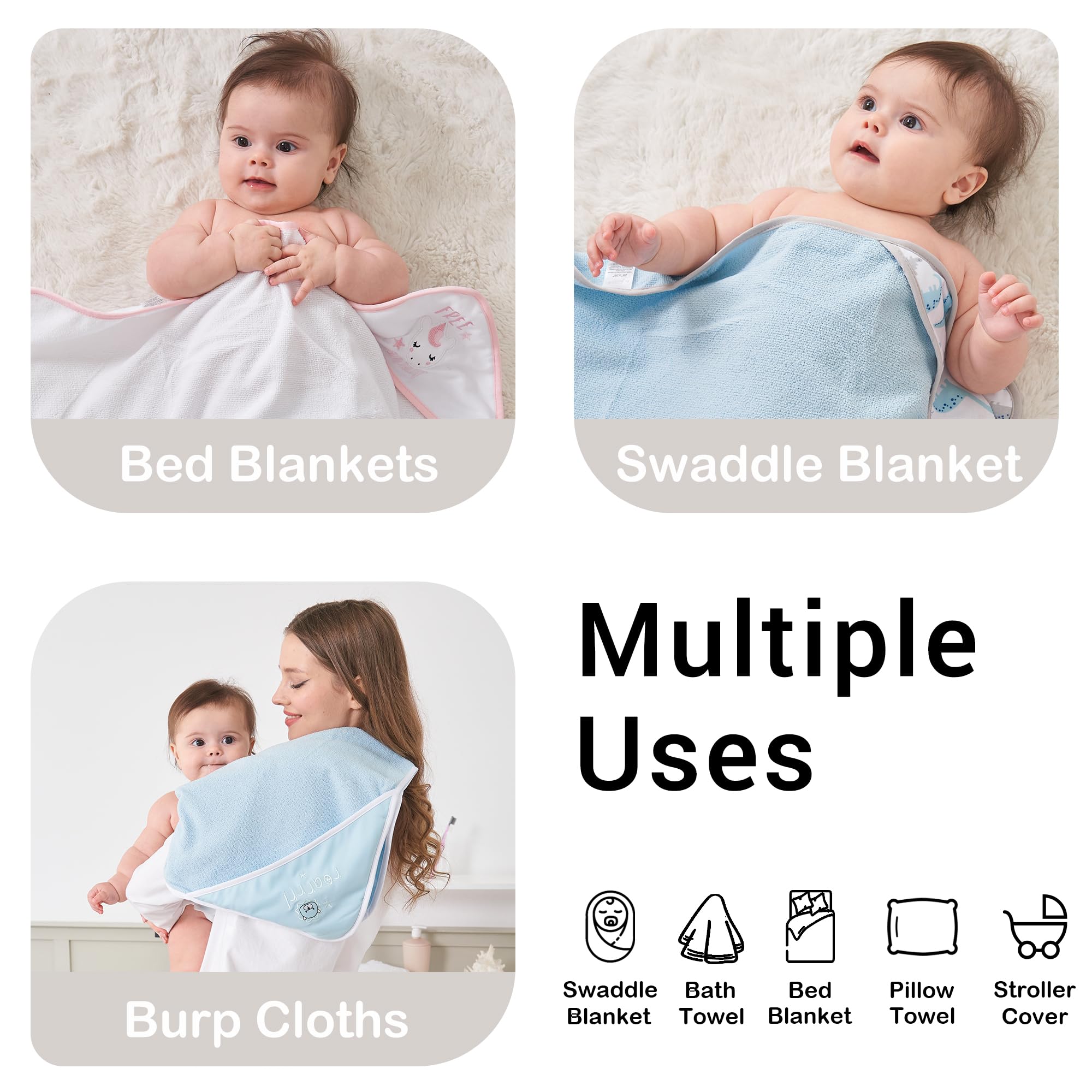 Viviland knit-binding hooded towel close-up highlights durability