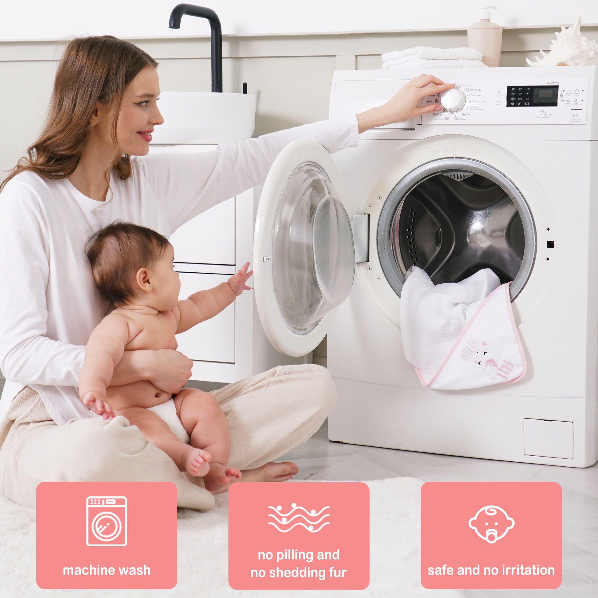 Viviland baby wipes or burp cloths close-up for care routines