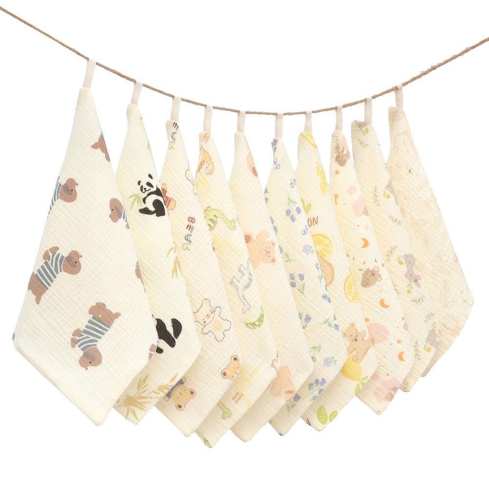 VIVANA baby washcloths face closeup showing ultra-soft texture for gentle cleansing.
