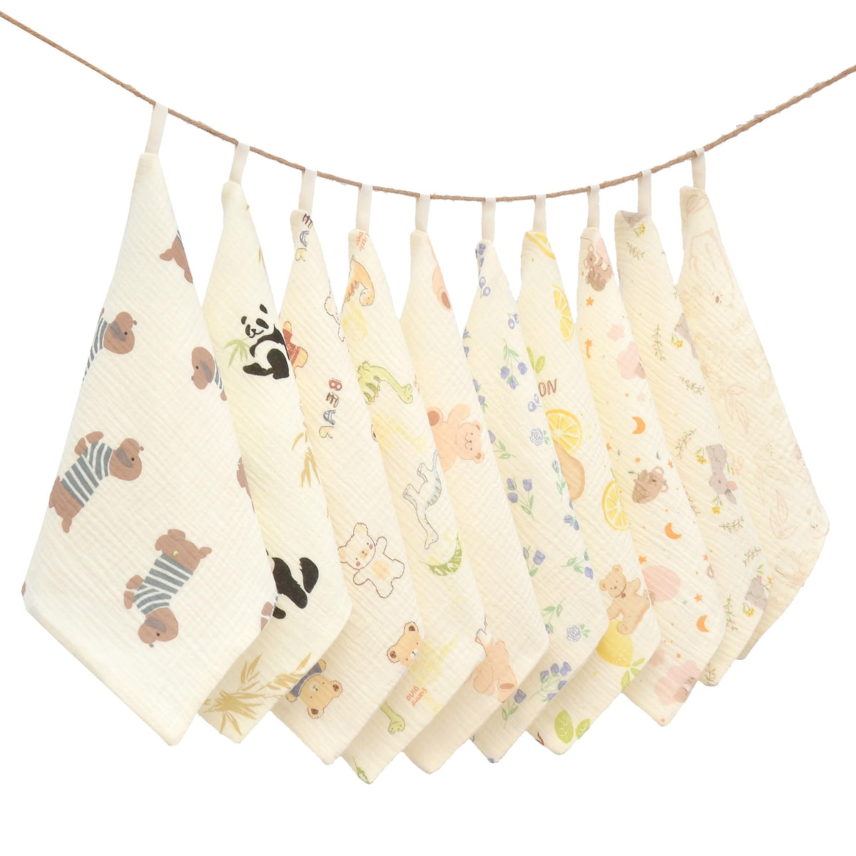 VIVANA baby washcloths face closeup showing ultra-soft texture for gentle cleansing.