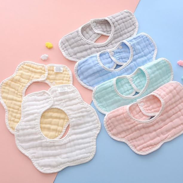 VIVANA muslin bib machine-wash feature close-up highlights easy-care and durability