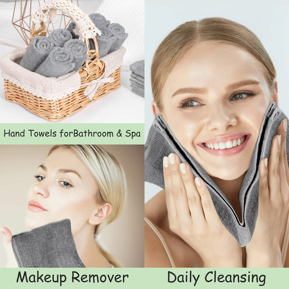 VIVANA washcloths easy care grey machine washable and quick-drying.