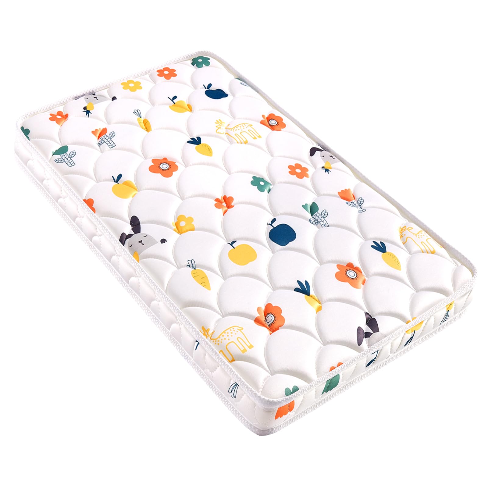 VIVIDVIBEBEARPAS baby bassinet mattress front-side shows soft microfiber fabric for cozy naps.