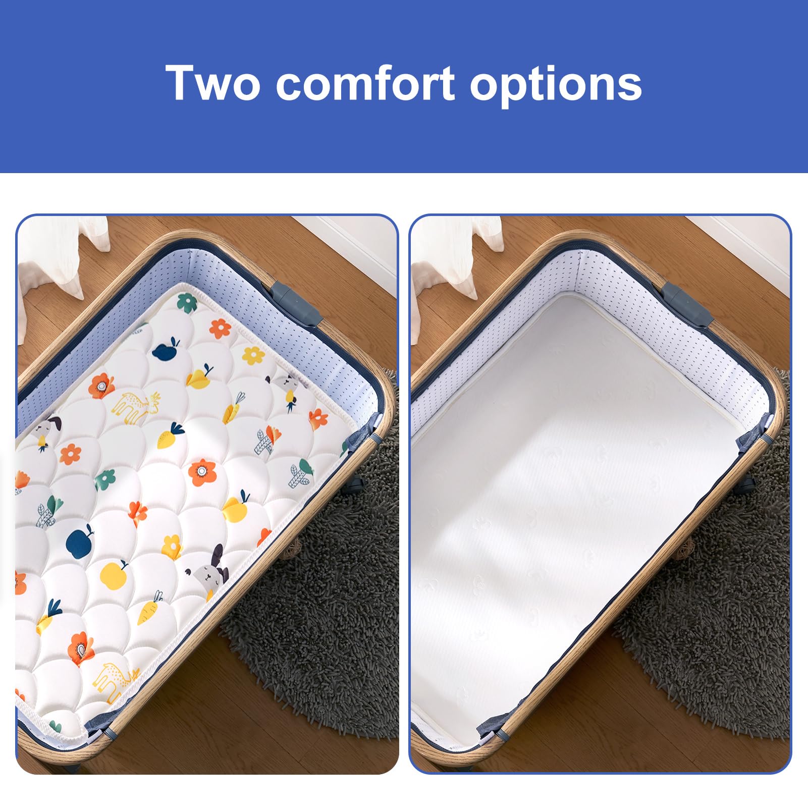 VIVIDVIBEBEARPAS mattress stays quiet for undisturbed naps.