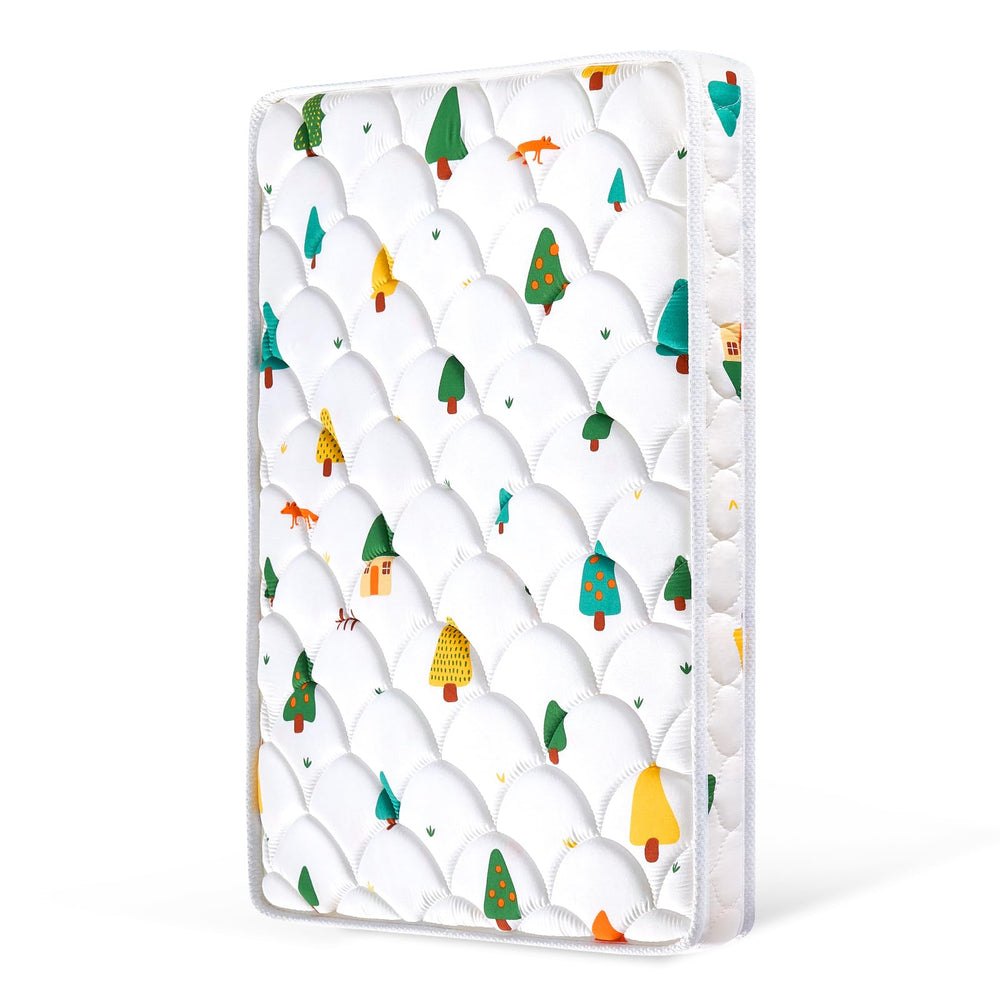 VIVIDVIBEBEARPAS mini crib mattress foam close-up highlighting firm support