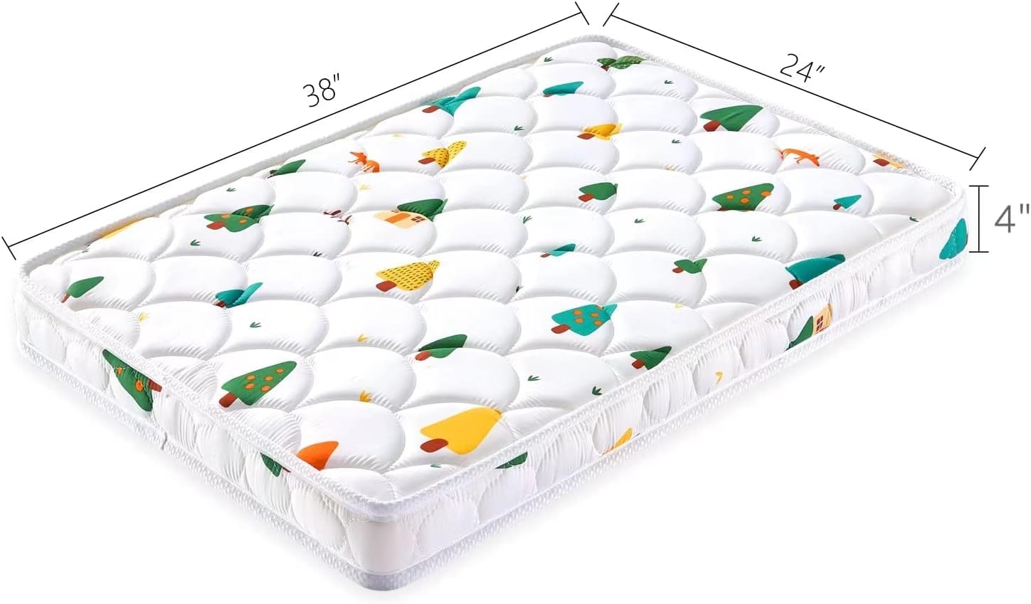 VIVIDVIBEBEARPAS mini crib mattress noiseless surface for undisturbed naps
