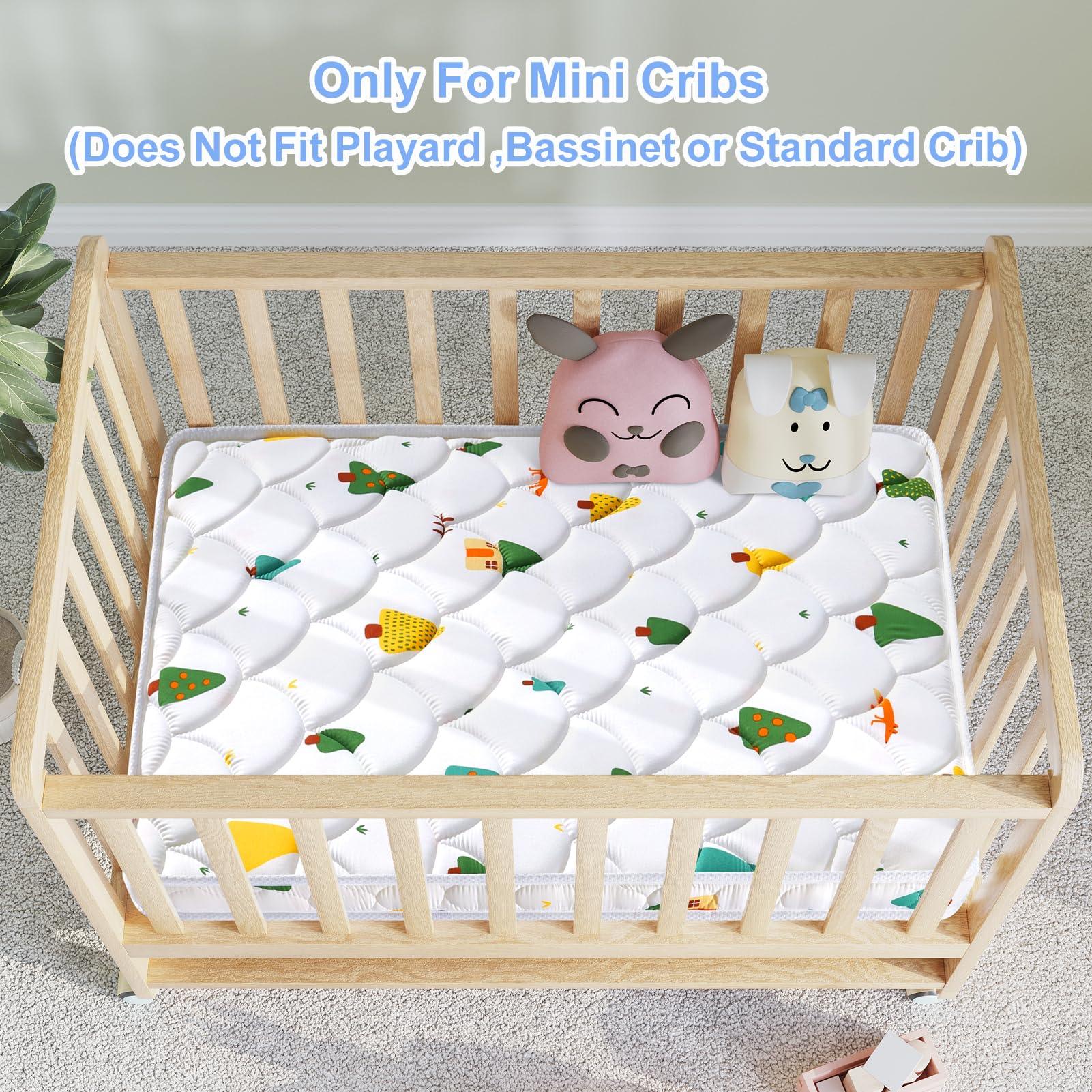 VIVIDVIBEBEARPAS mini crib mattress size guide 38 x 24 x 4 fit