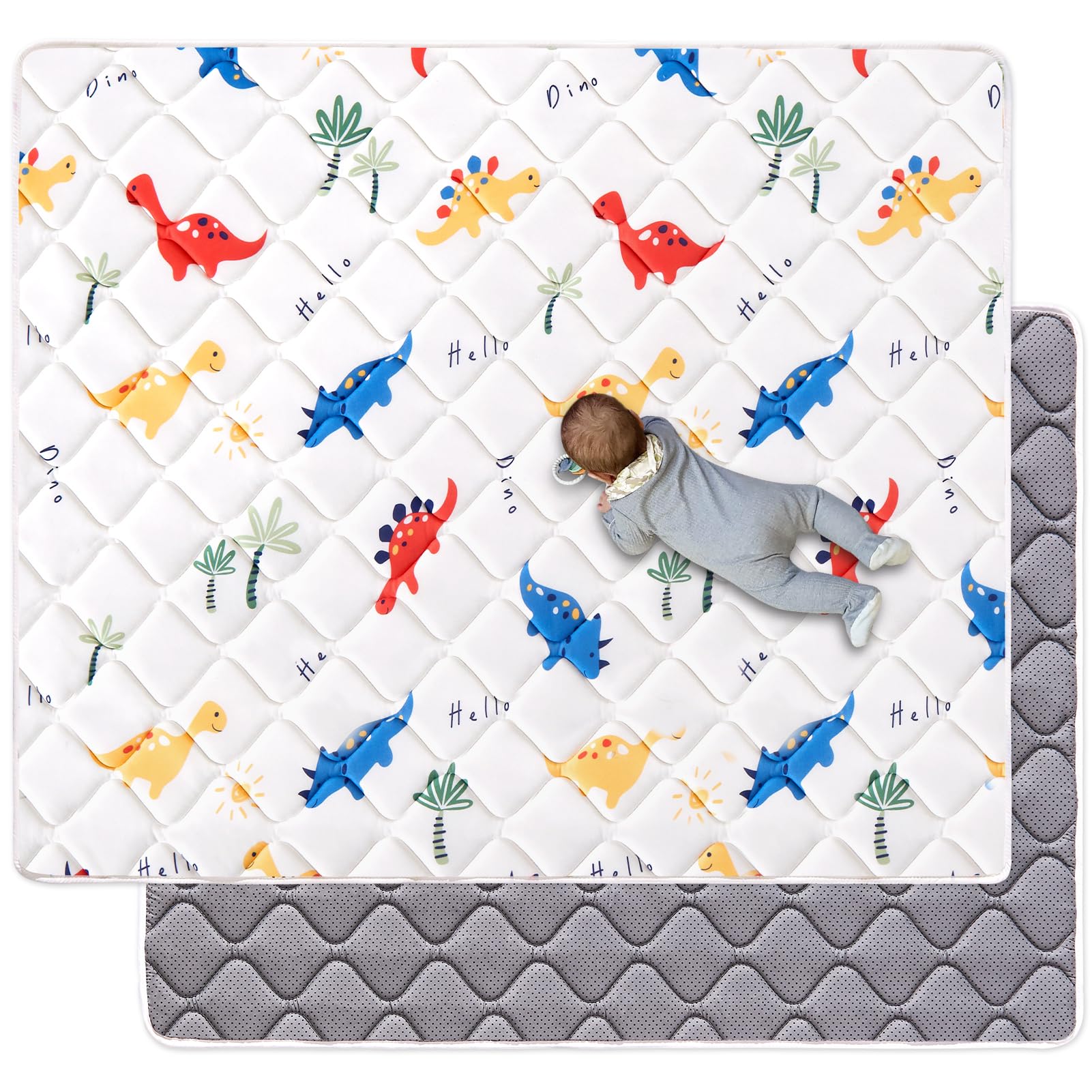 VIVIDVIBEBEARPAS odorless foam mat 4x6ft provides a safe infant surface