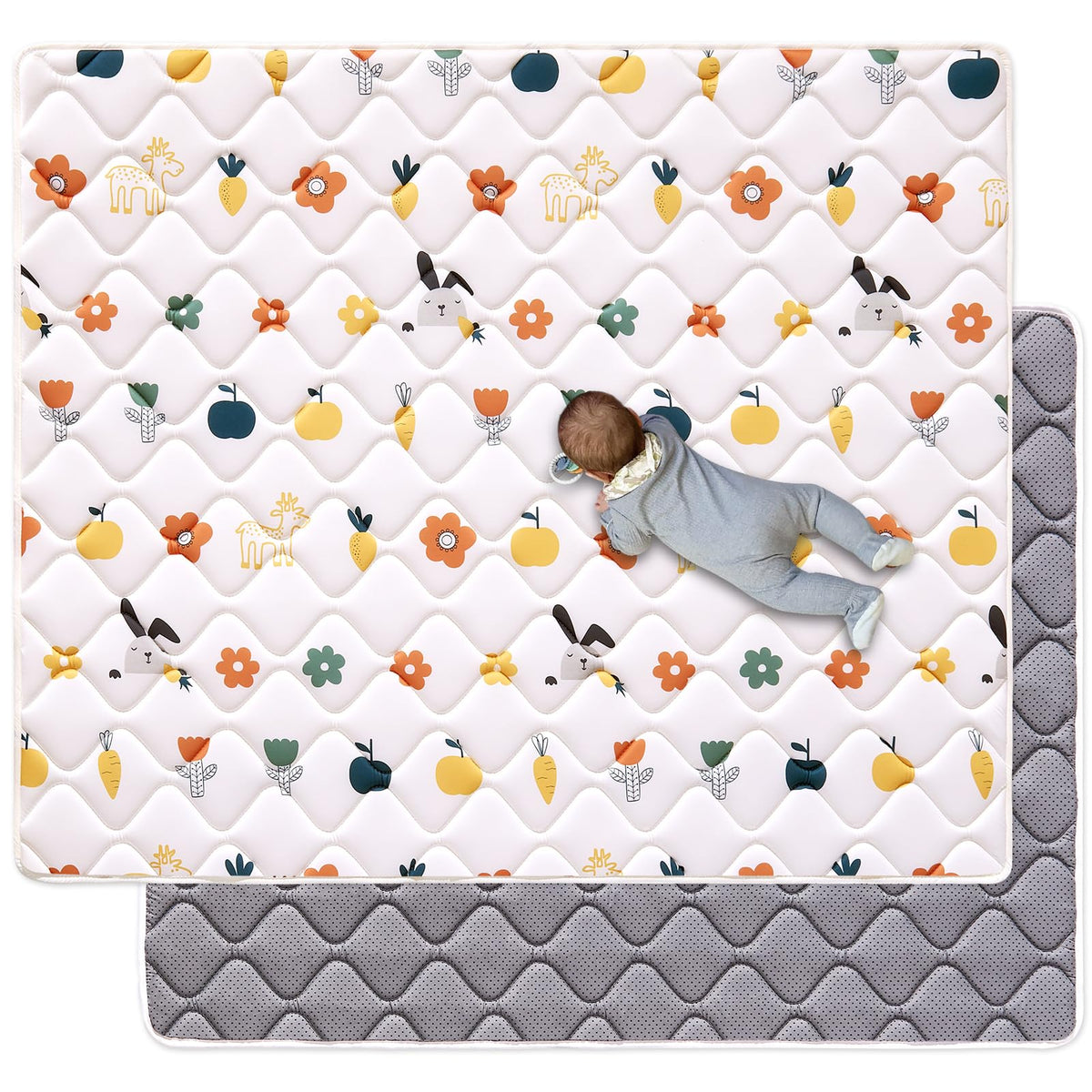 VIVIDVIBEBEARPAS odorless foam play mat laid flat for safe crawling