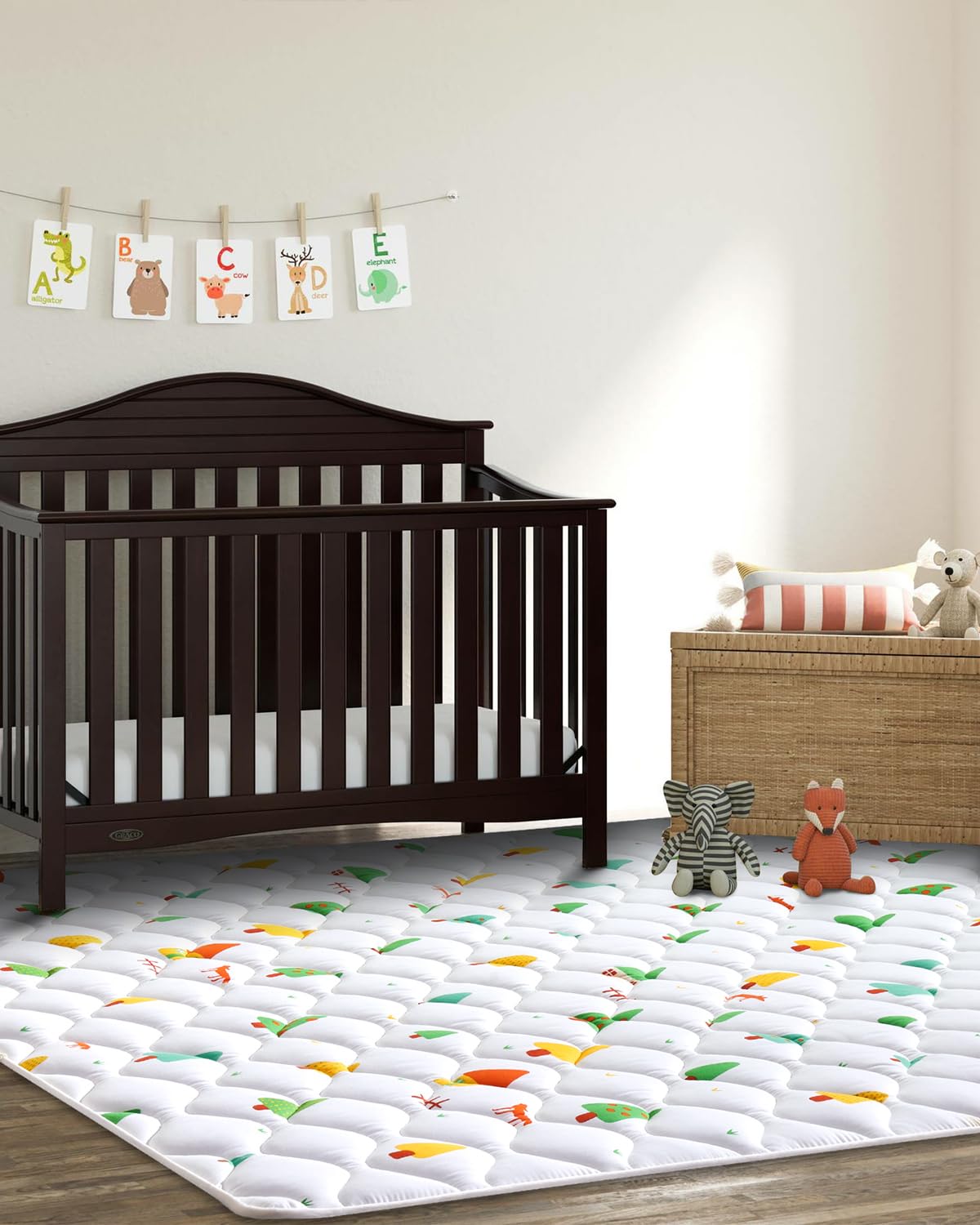 VIVIDVIBEBEARPAS universal-fit image implies compatibility with most playpens.