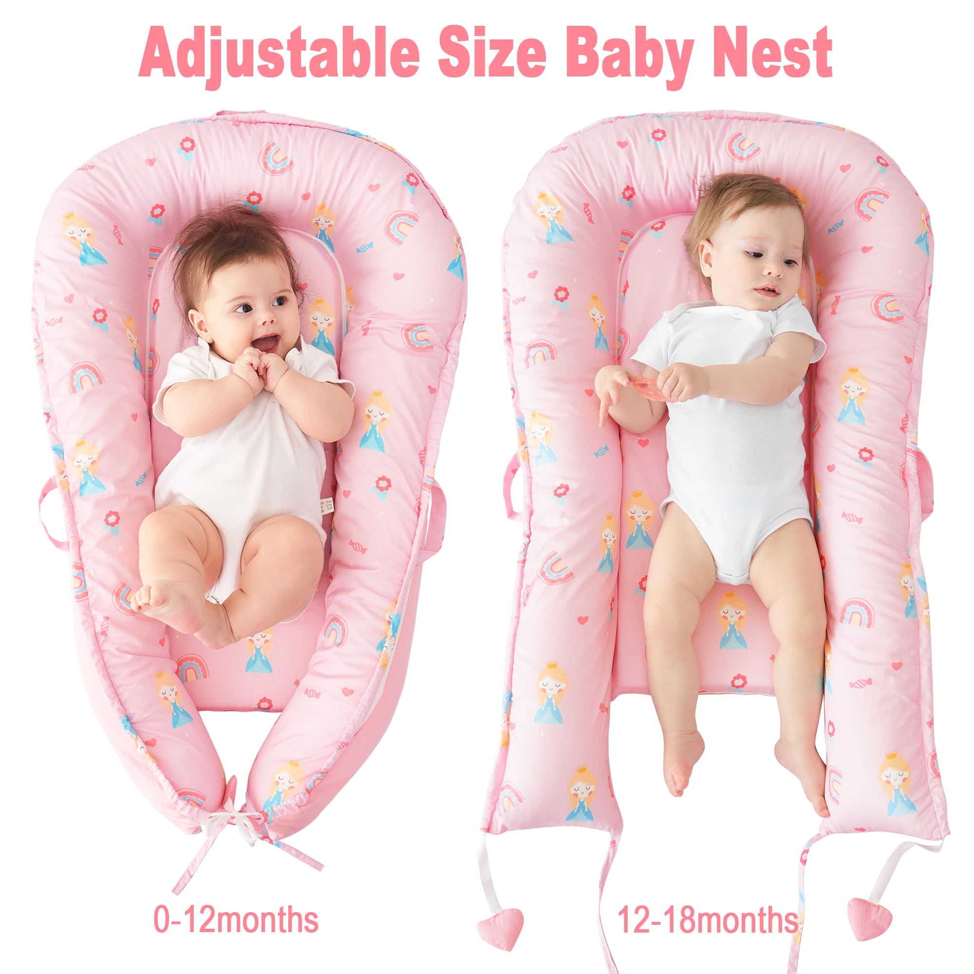Viviland baby lounger 360° wrap provides secure, snug feeling during supervised lounging.