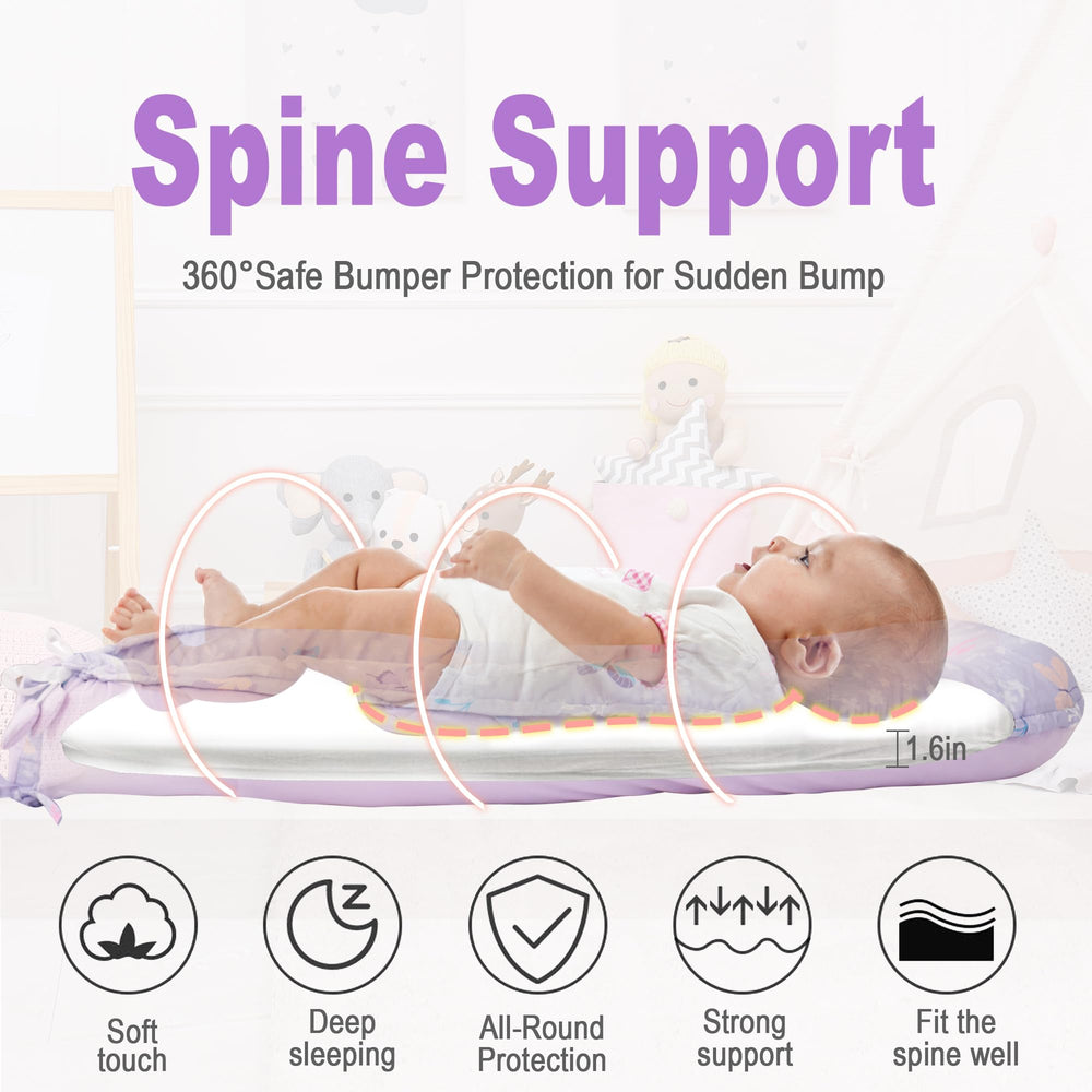 Viviland Baby Lounger Butterfly mattress close-up showcasing 1.6 inch cushion.