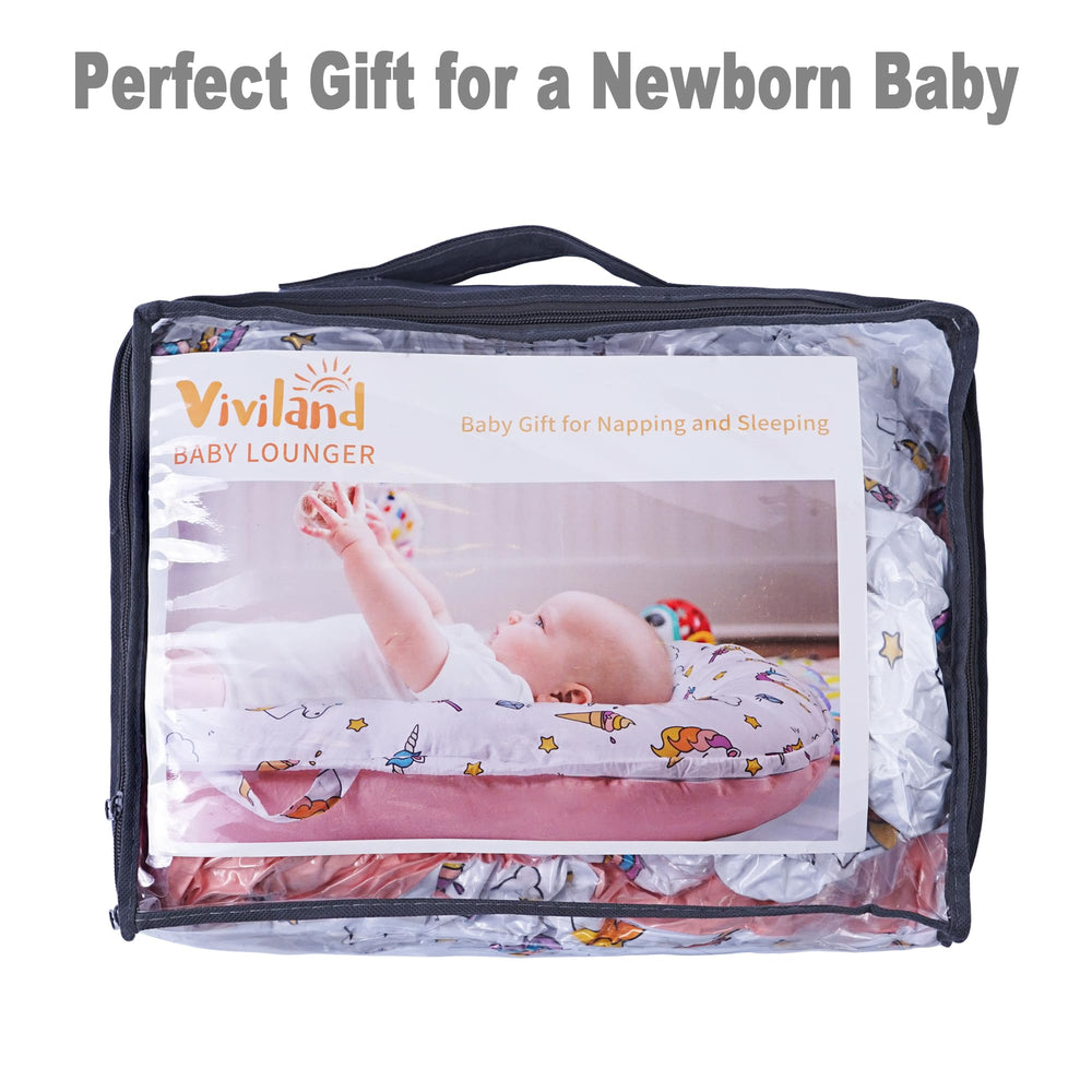 Viviland baby lounger-detachable-cover showcases easy washability.