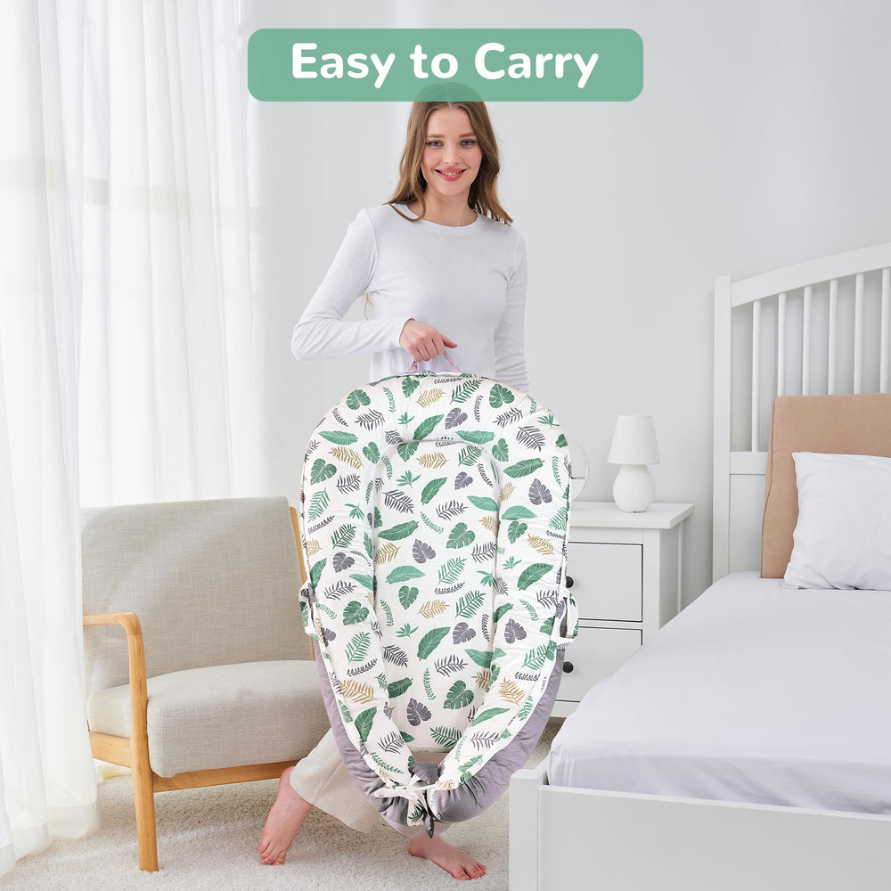 Viviland Baby Lounger in home and outdoors demonstrates versatile use.