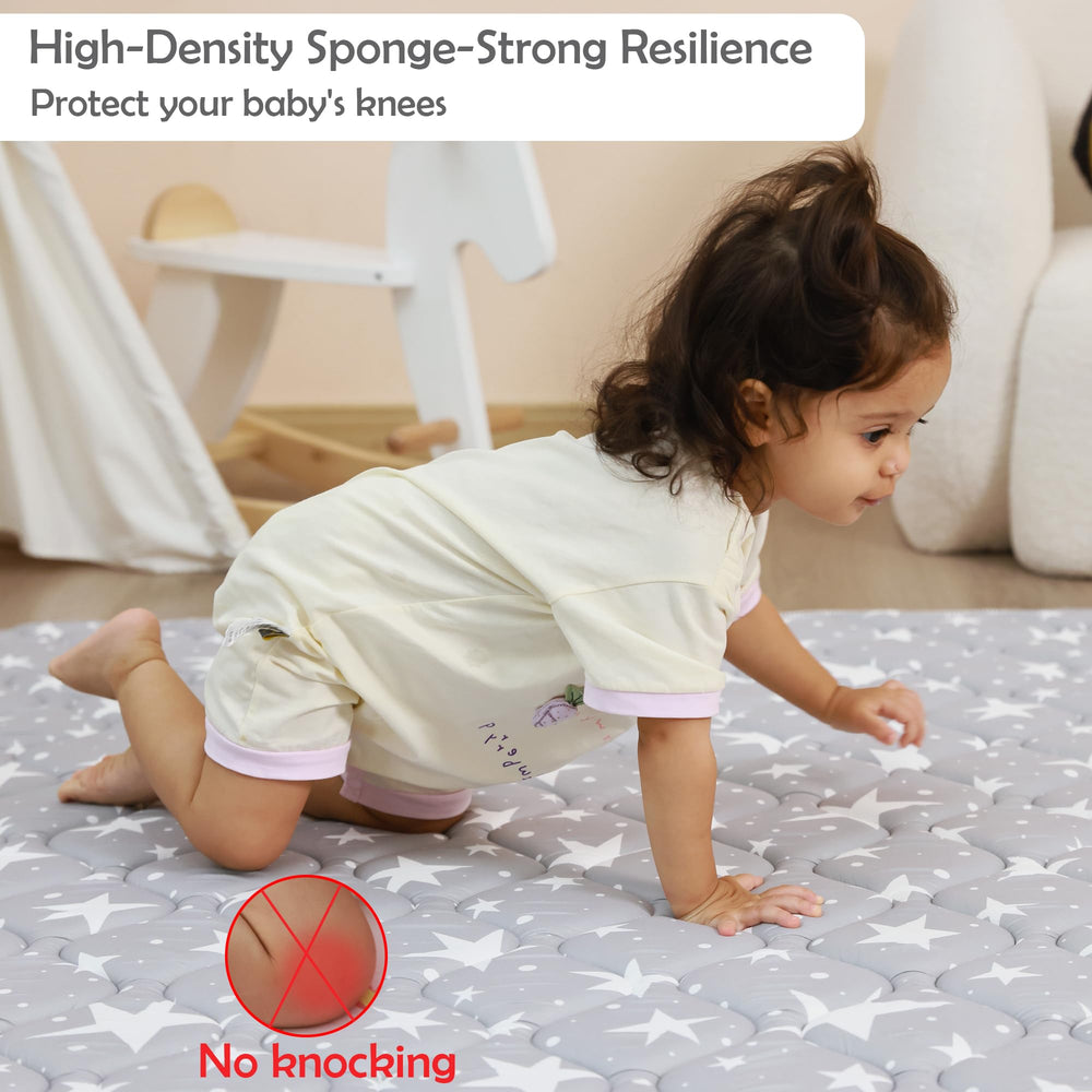 Viviland baby play mat 50x50 non-slip bottom edge detail prevents slips
