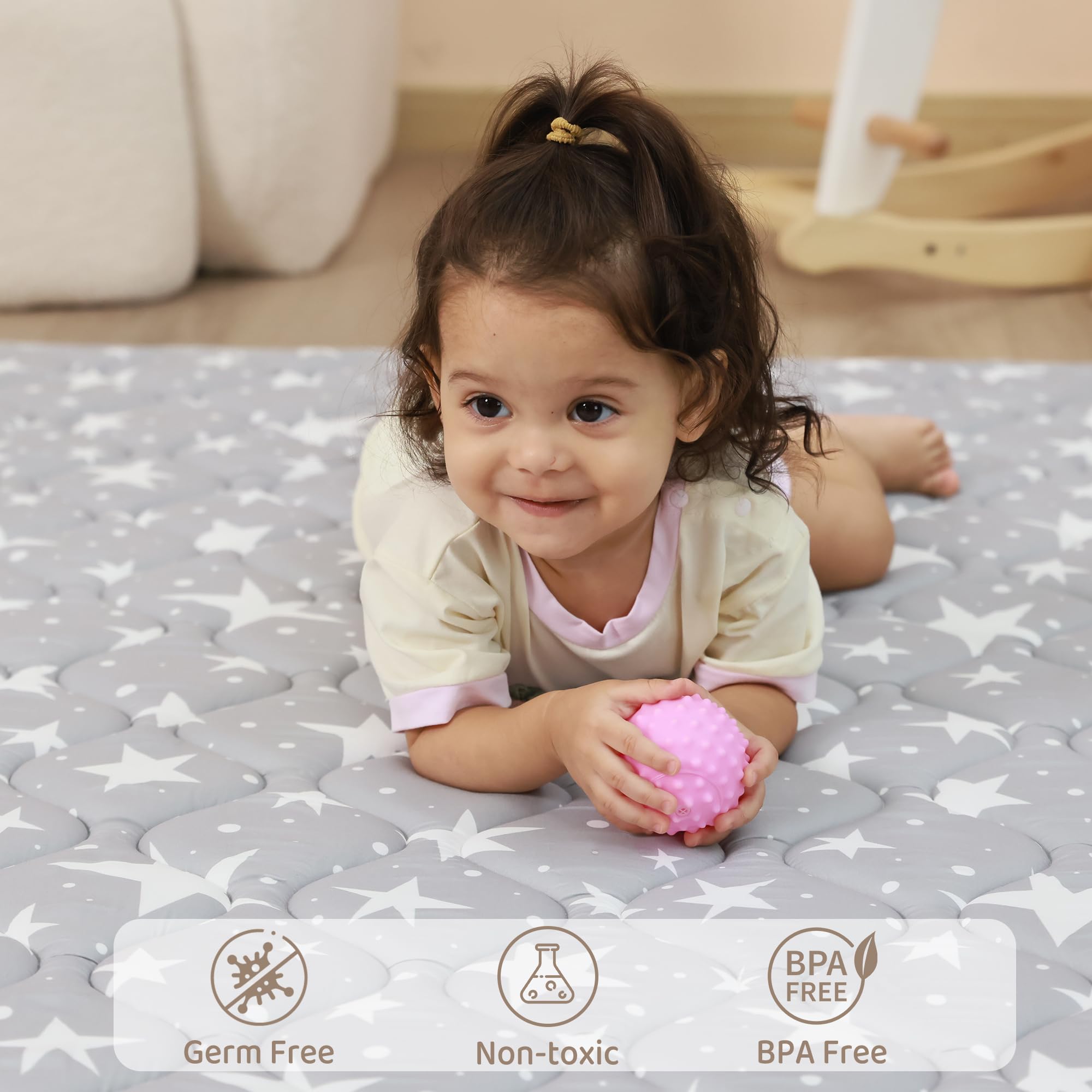 Viviland baby play mat 50x50 tummy time scene encourages movement