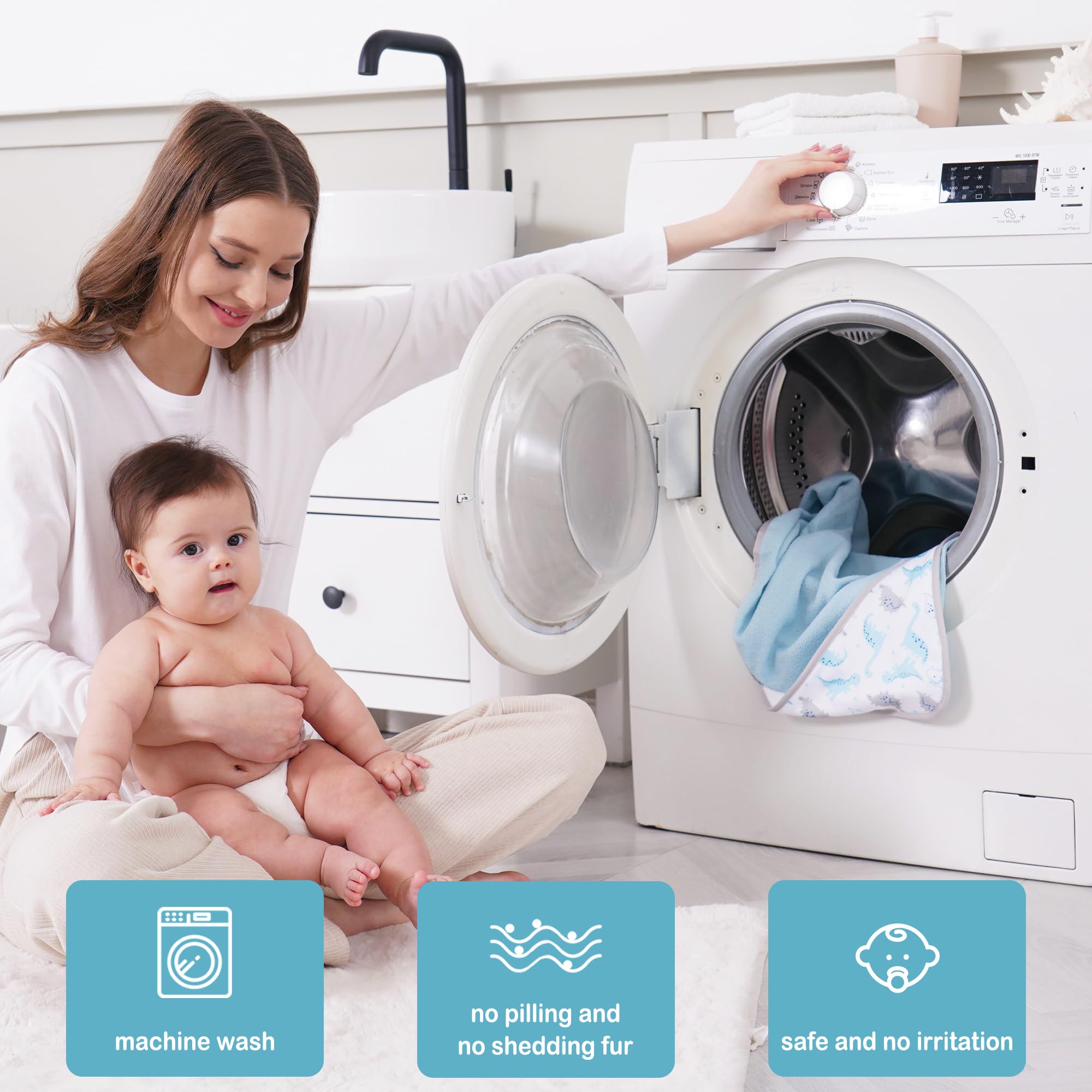Viviland baby towel set demonstrates multipurpose home use for babies