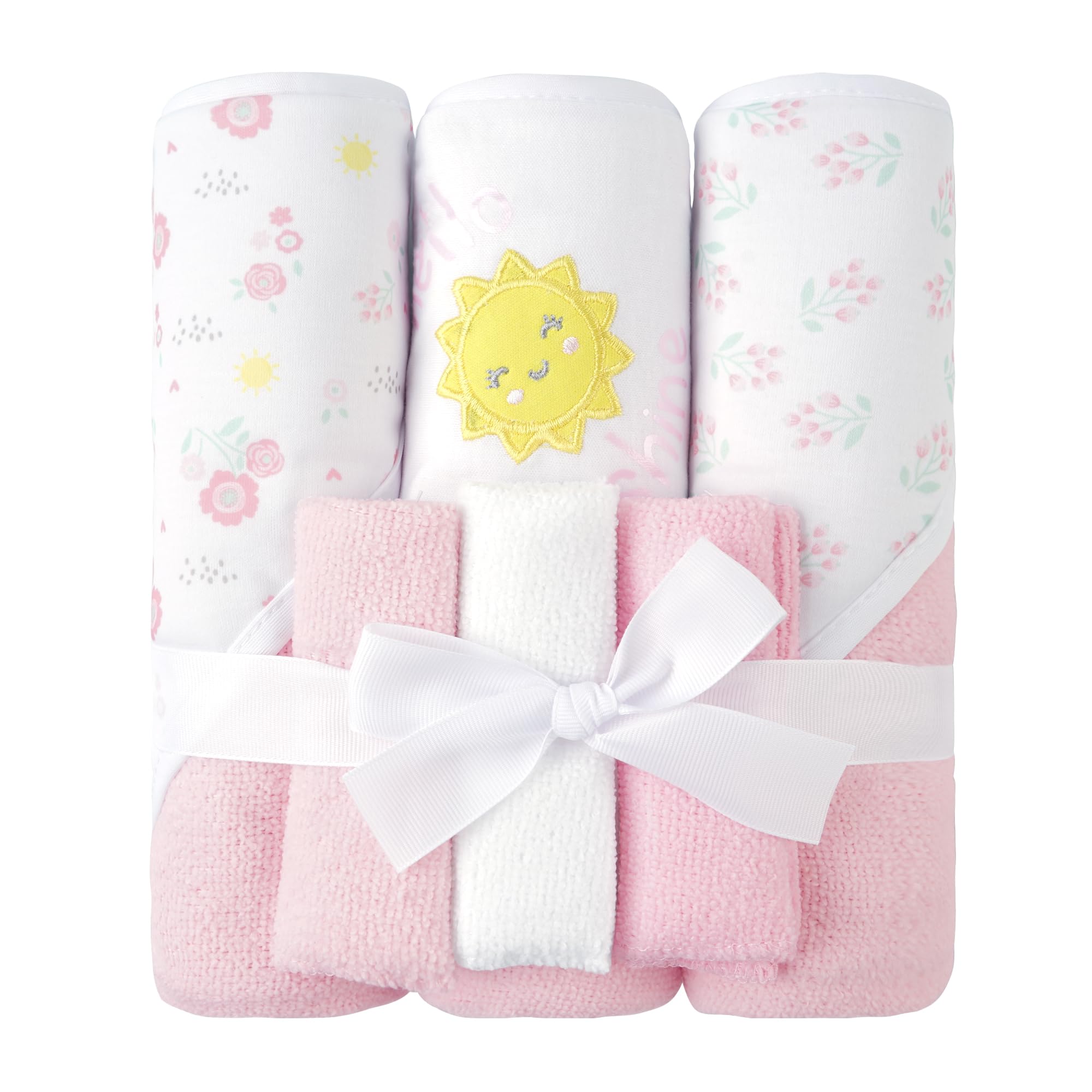 Viviland hooded towel Sunshine wraps baby warm and dry after bath.
