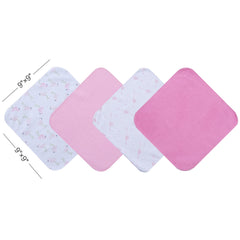 Viviland flamingos pattern washcloths with colorful design for baby bath.