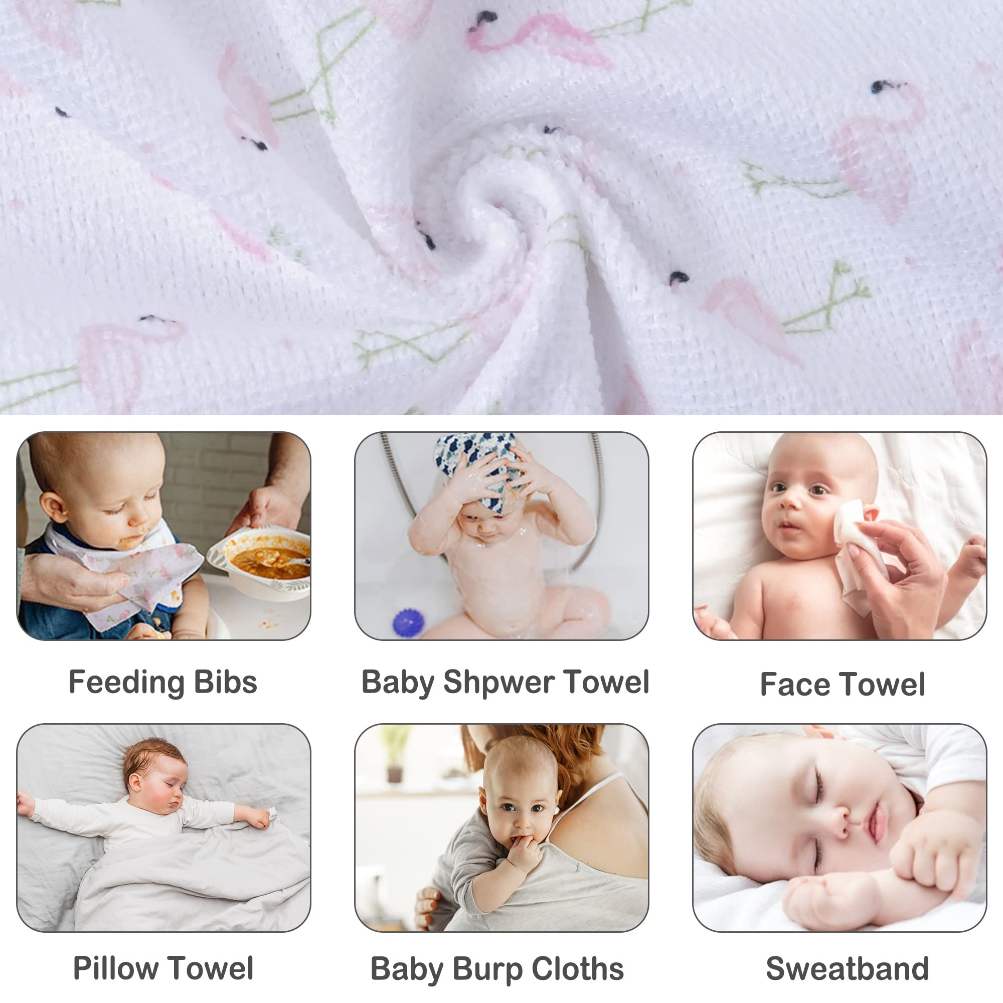 Viviland baby washcloths soft rayon fabric ideal for sensitive baby skin.