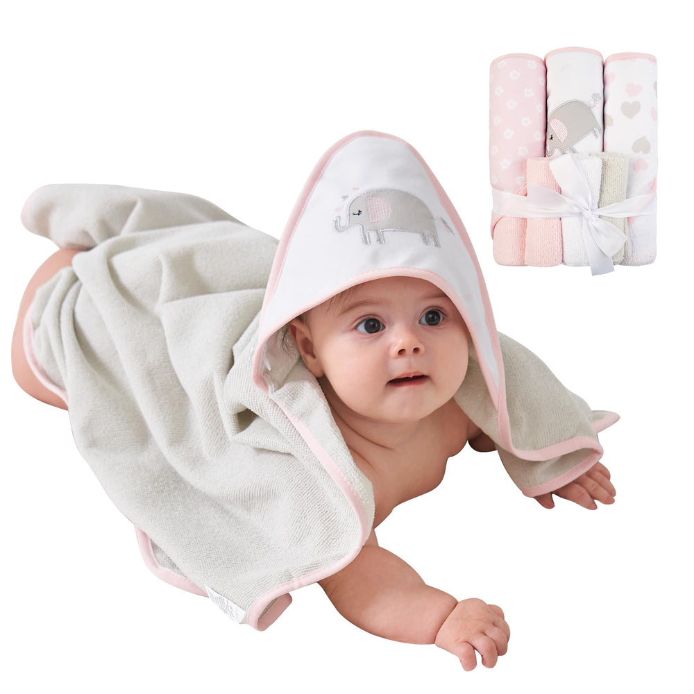 Viviland elephant hooded towel close-up shows durable stitched edges resisting fray