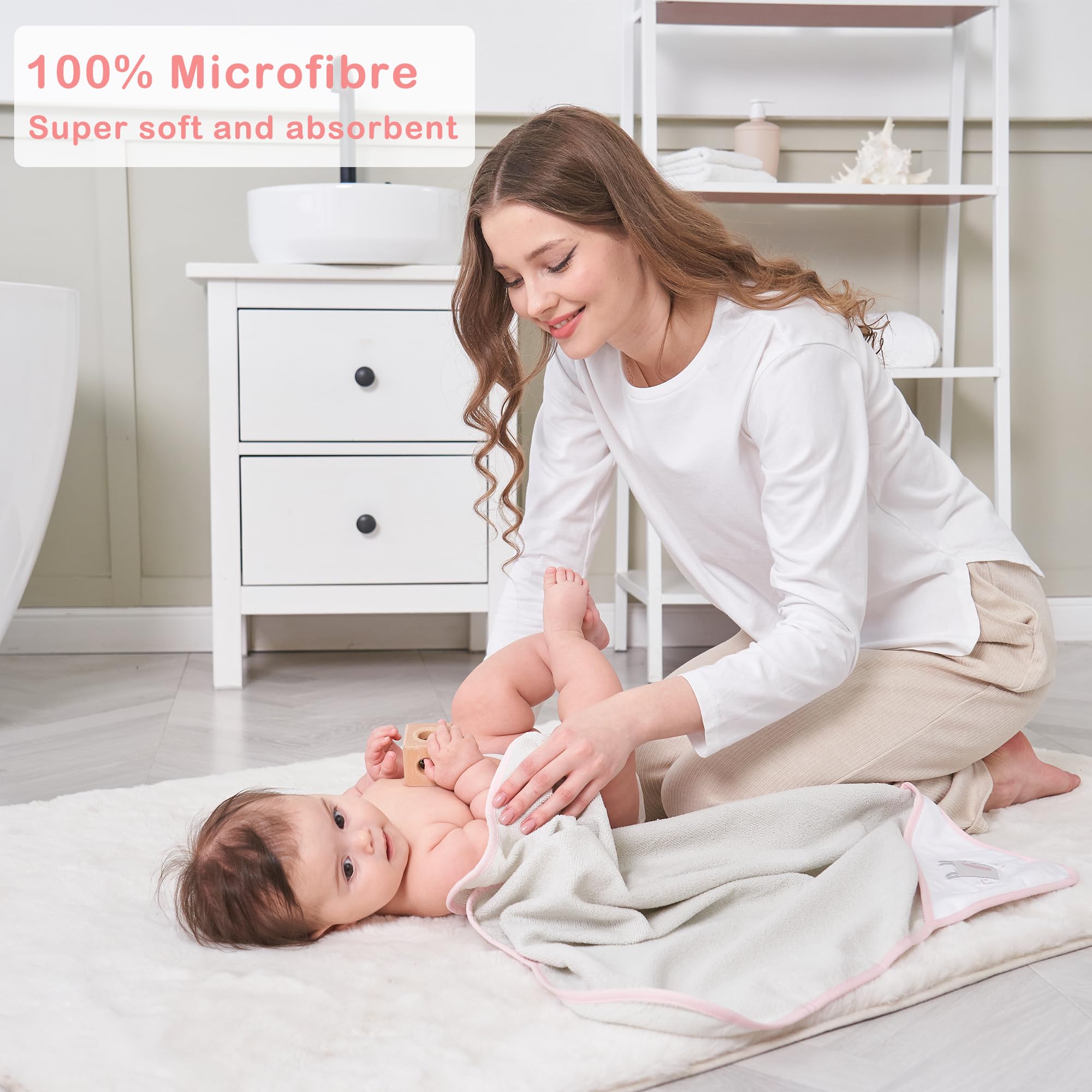 Viviland elephant washcloth close-up reveals ultra-soft, highly absorbent fabric