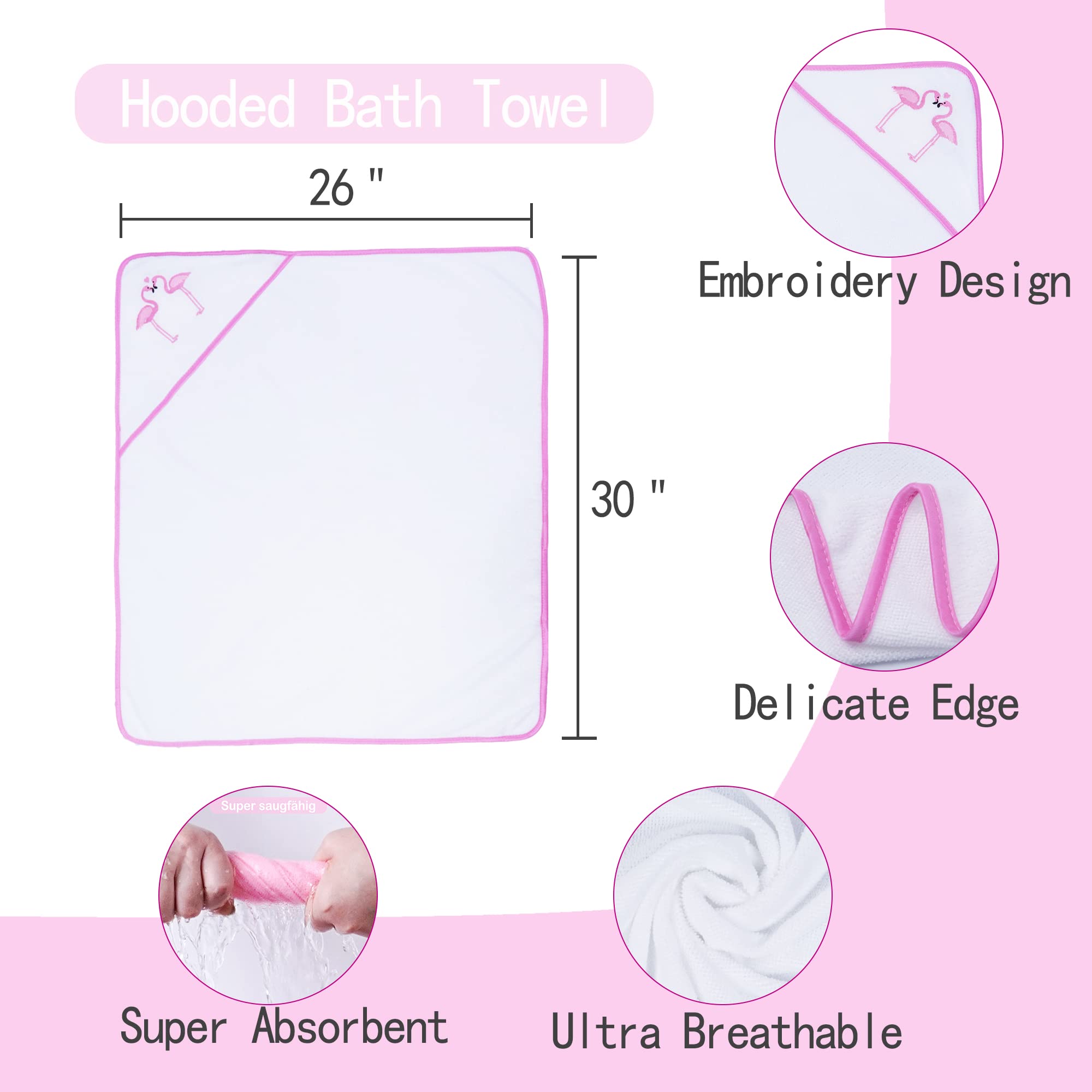Viviland embroidery hooded towel close-up showing premium stitching