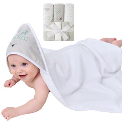 Viviland grey koala hooded towel close-up shows ultra-soft plush fabric