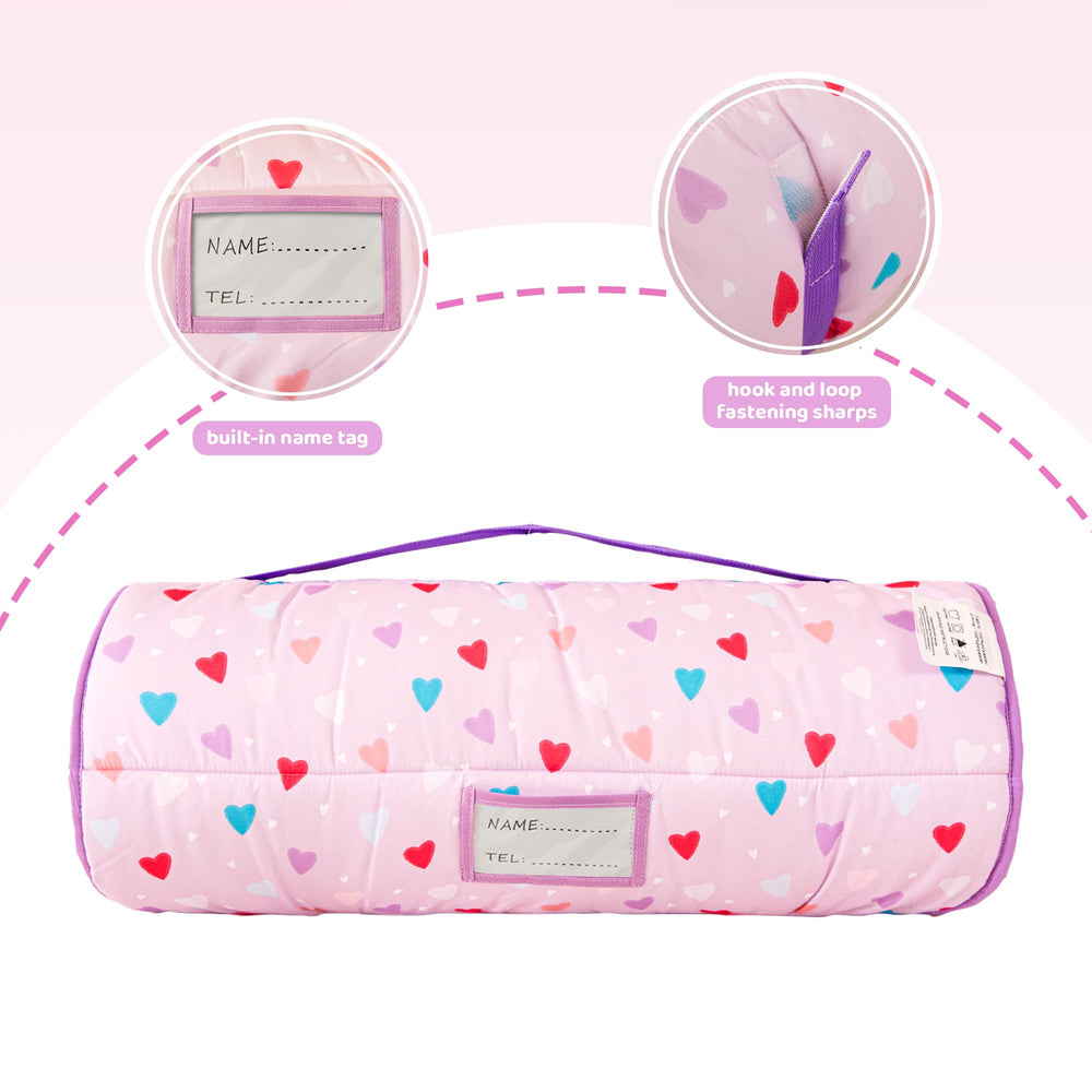 Viviland heart-pattern sleep mat ready for preschool routines