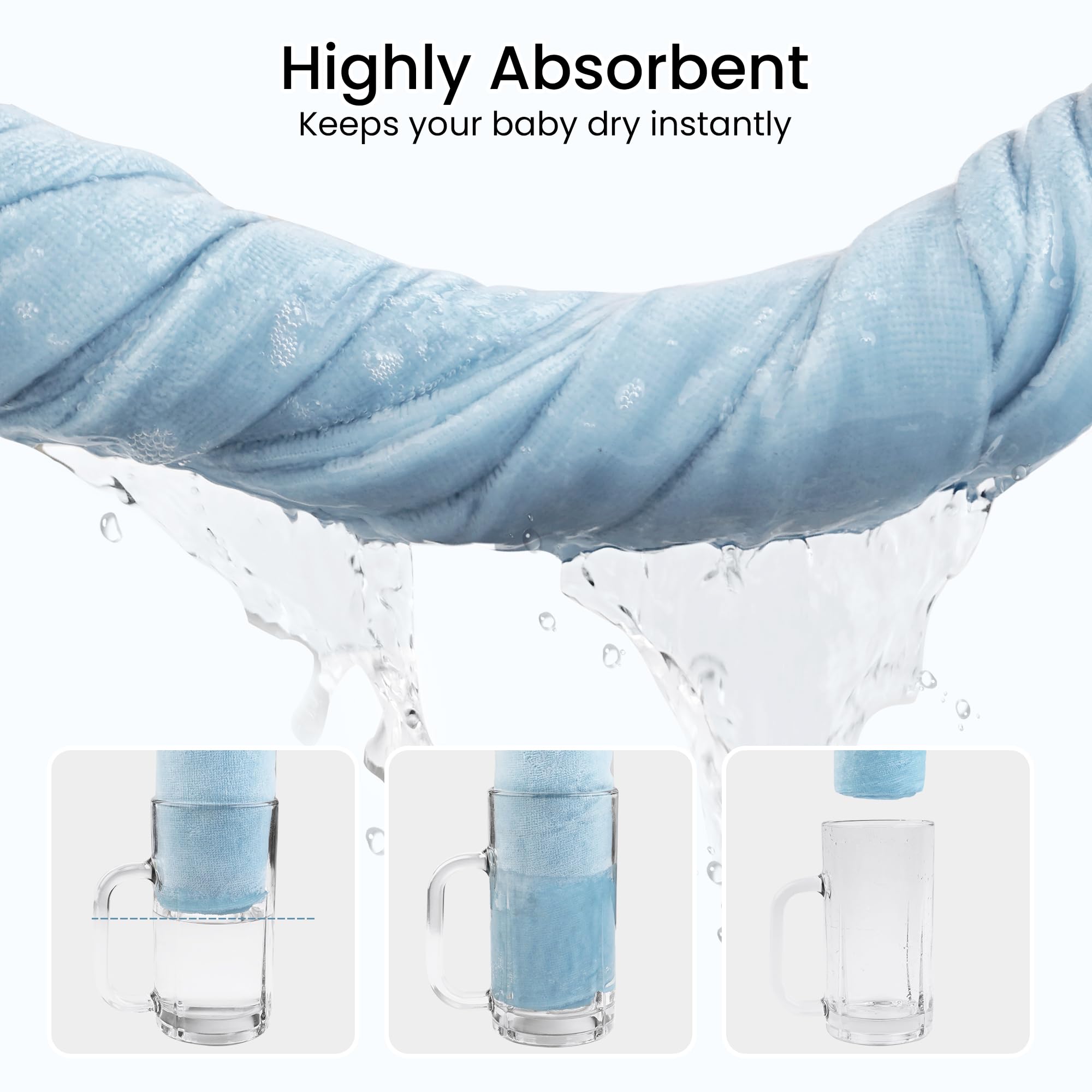 Viviland towel absorbs moisture quickly with plush, dense fabric.