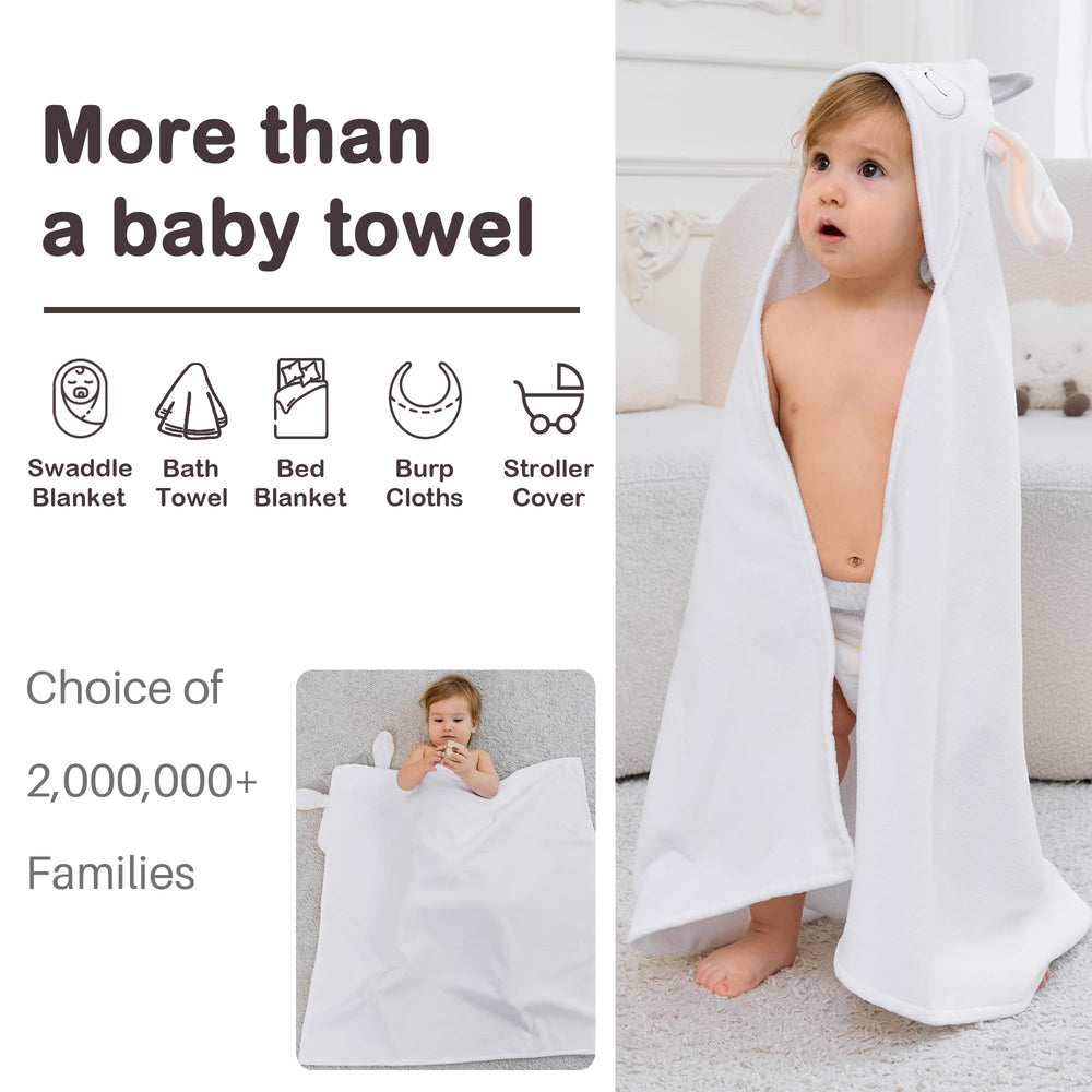 Viviland hooded towels in multiple colors and patterns for kids.