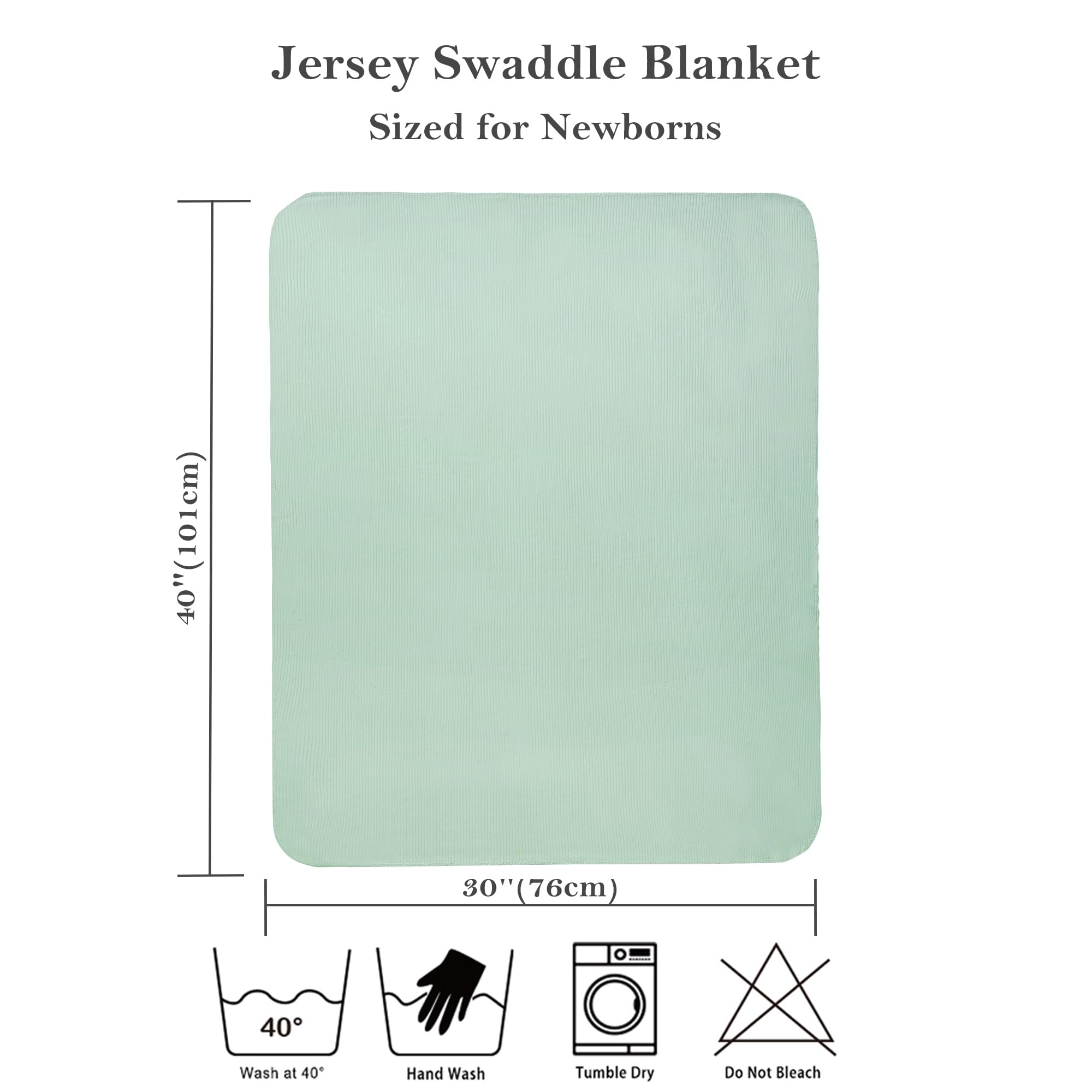 Viviland jersey swaddle features smooth edges for gentle baby care.