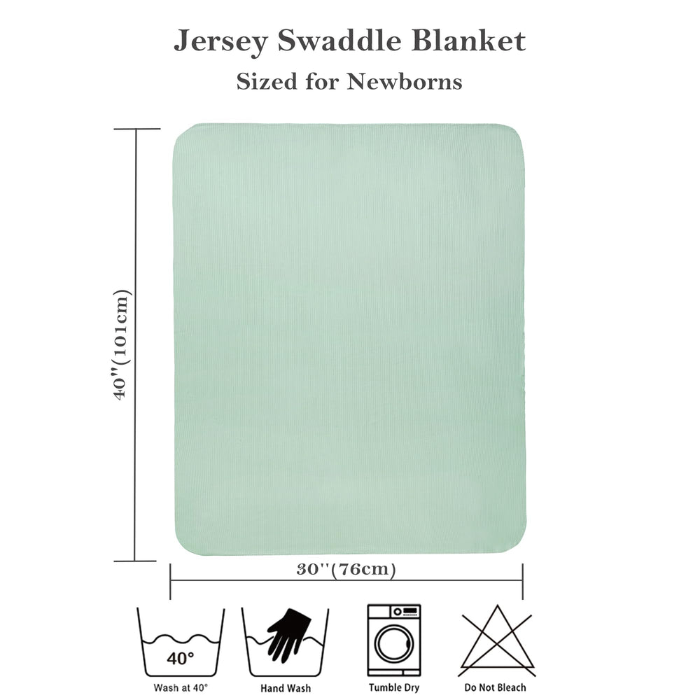Viviland jersey swaddle features smooth edges for gentle baby care.