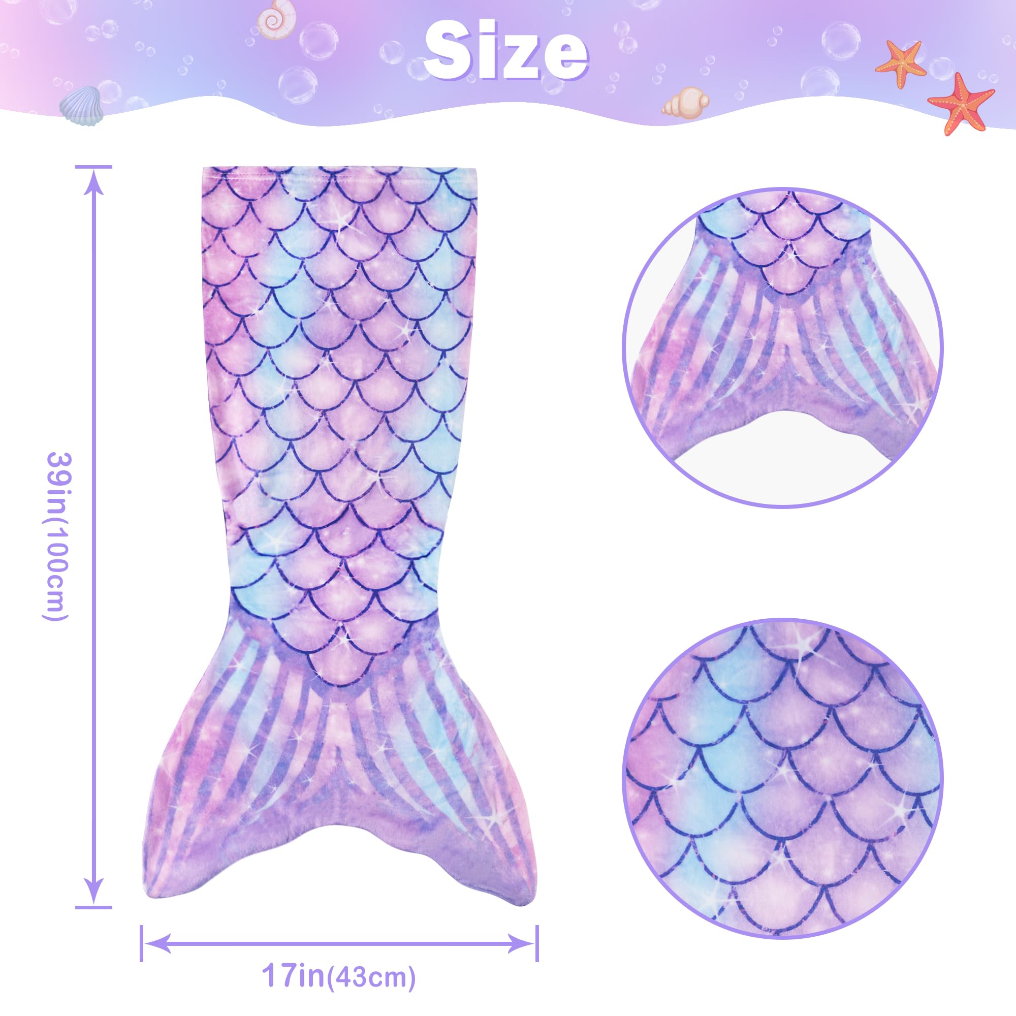Viviland Mermaid Tail Blanket at bedtime for snuggle and comfort