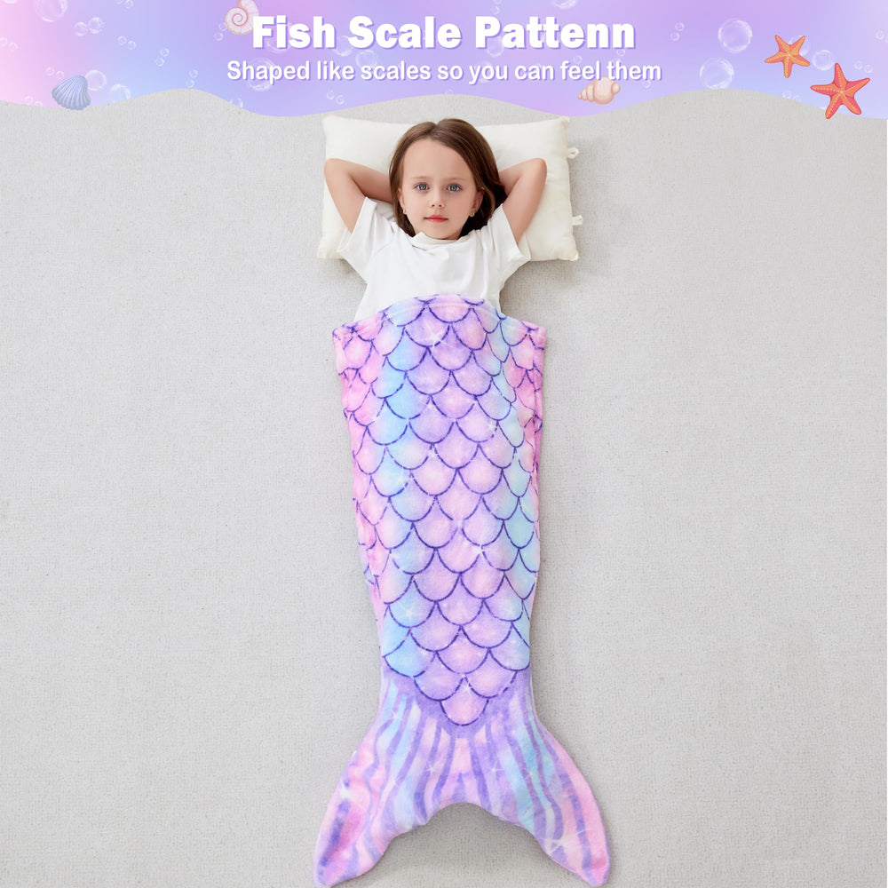 Viviland Mermaid Tail Blanket gift-ready purple color ideal for birthdays