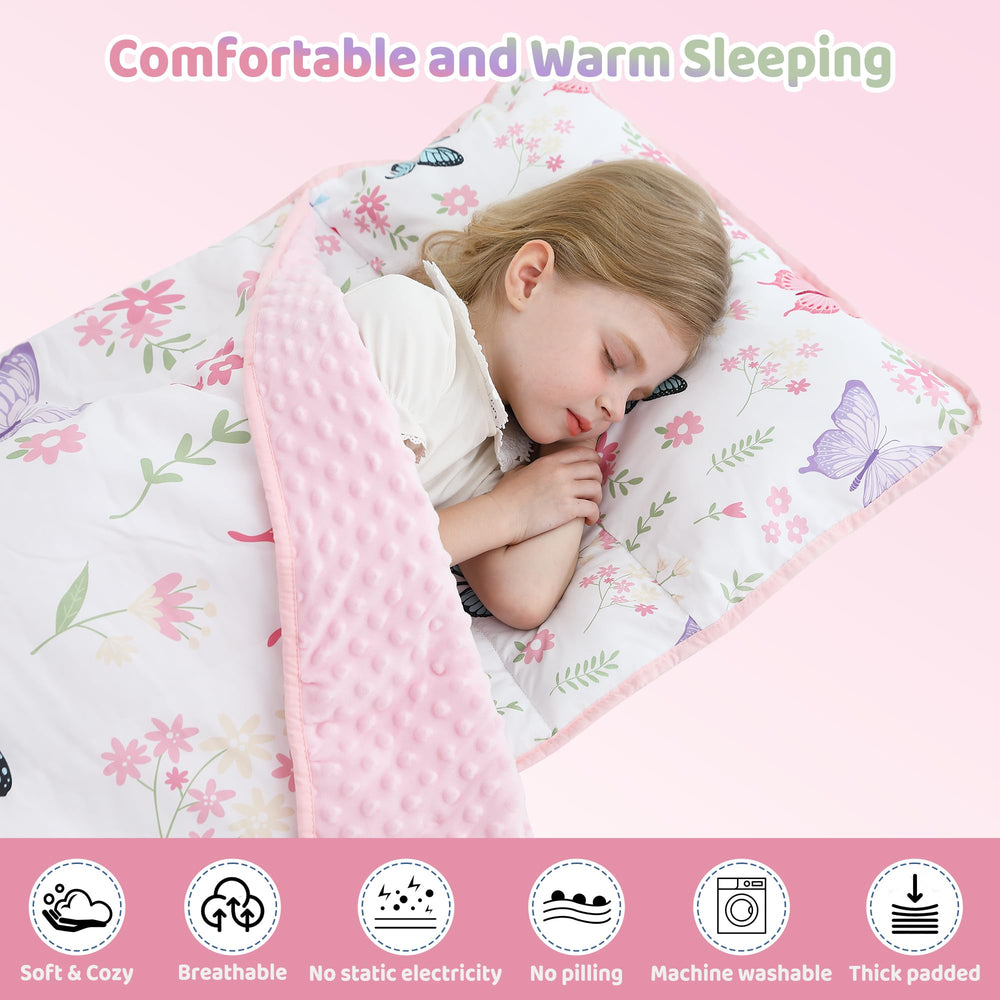 Viviland nap mat includes built-in name tag to help identify belongings.