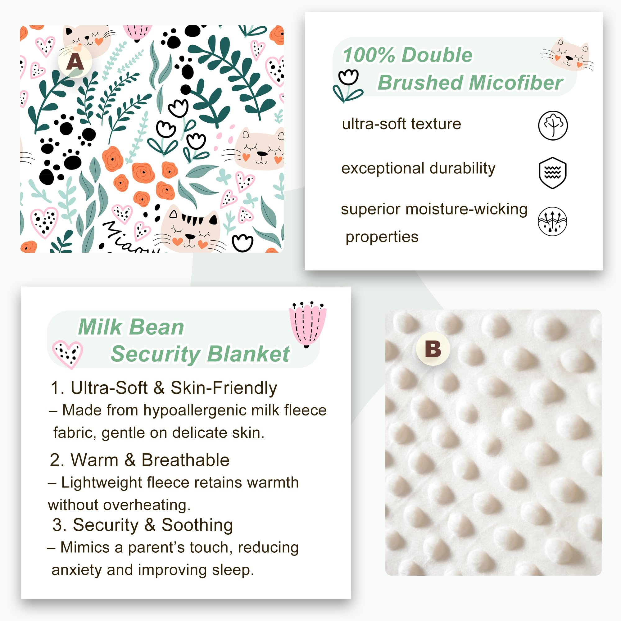 Viviland nap mat with minky-dot detail highlights soft texture for comfort.