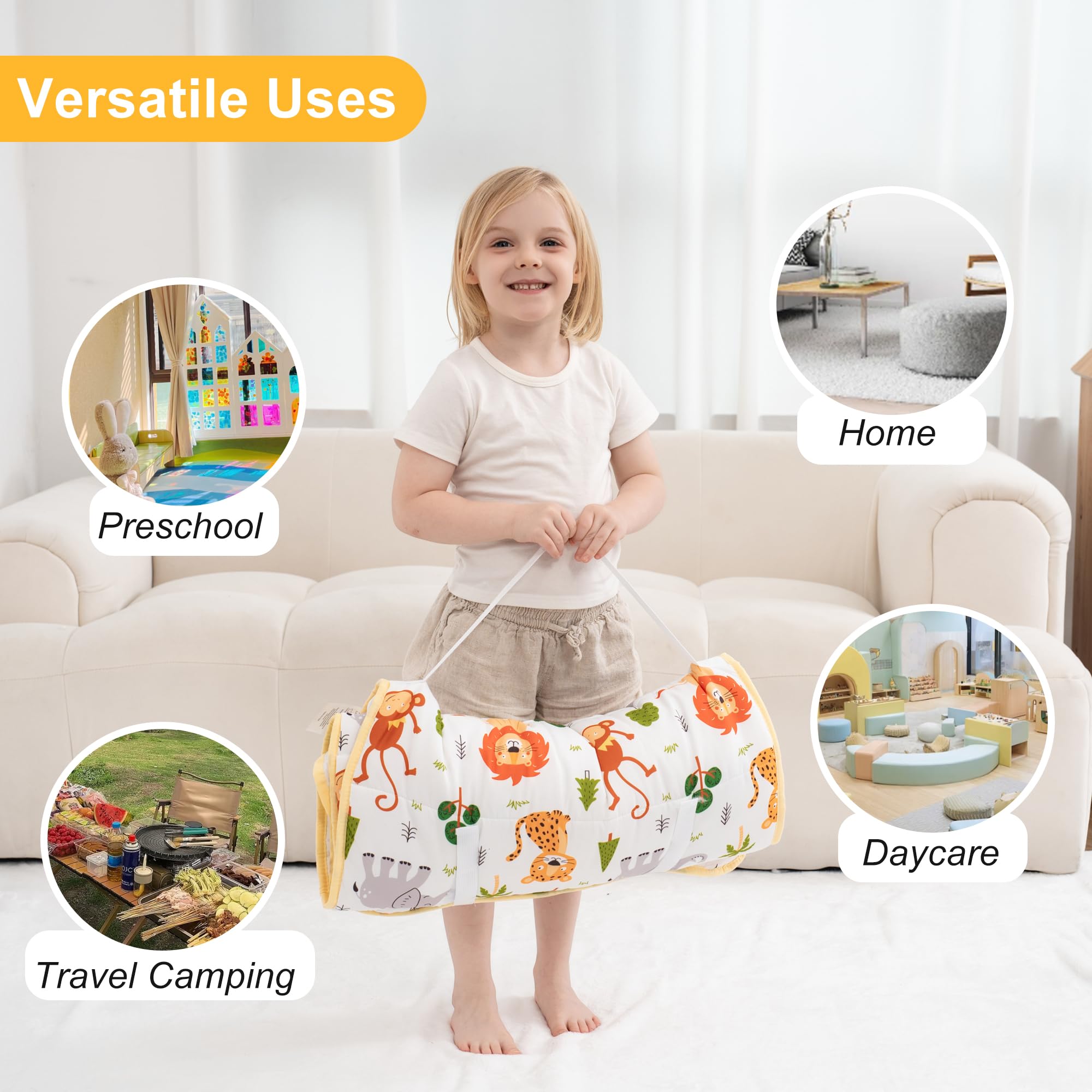 Viviland built-in name tag helps identify the mat in busy classrooms.