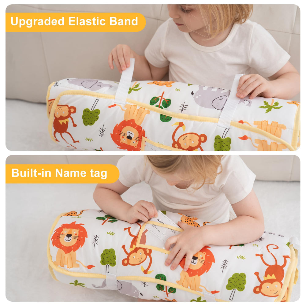 Viviland nap mat includes a detachable pillow for added neck support during rest.