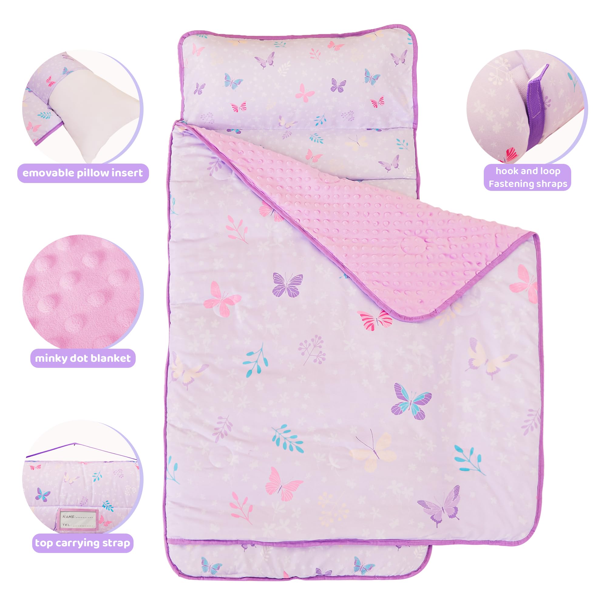 Viviland nap mat with removable pillow enhances easy washing and comfort.