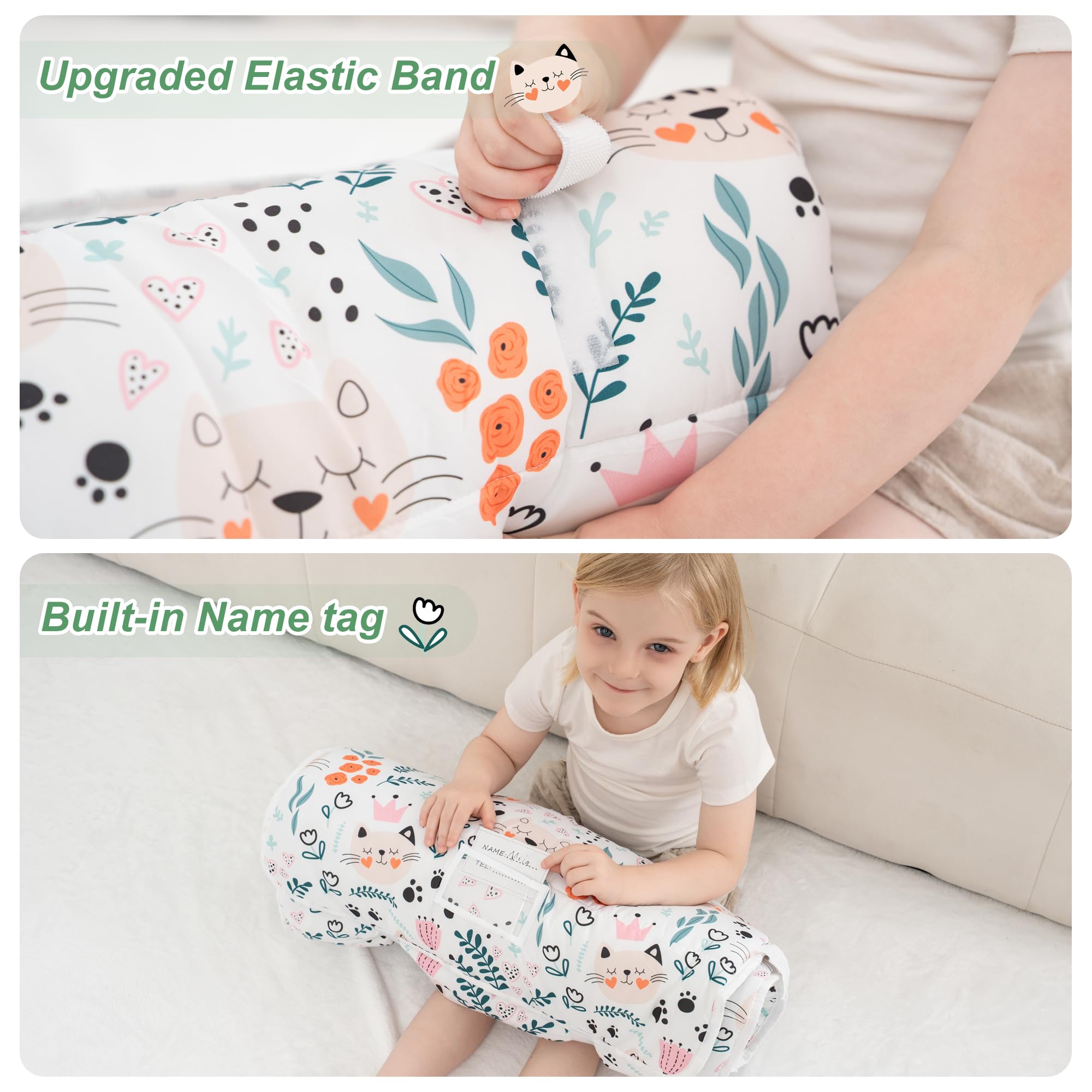 Viviland nap mat pillow rolled-design demonstrates easy portability for travel or kindergarten.