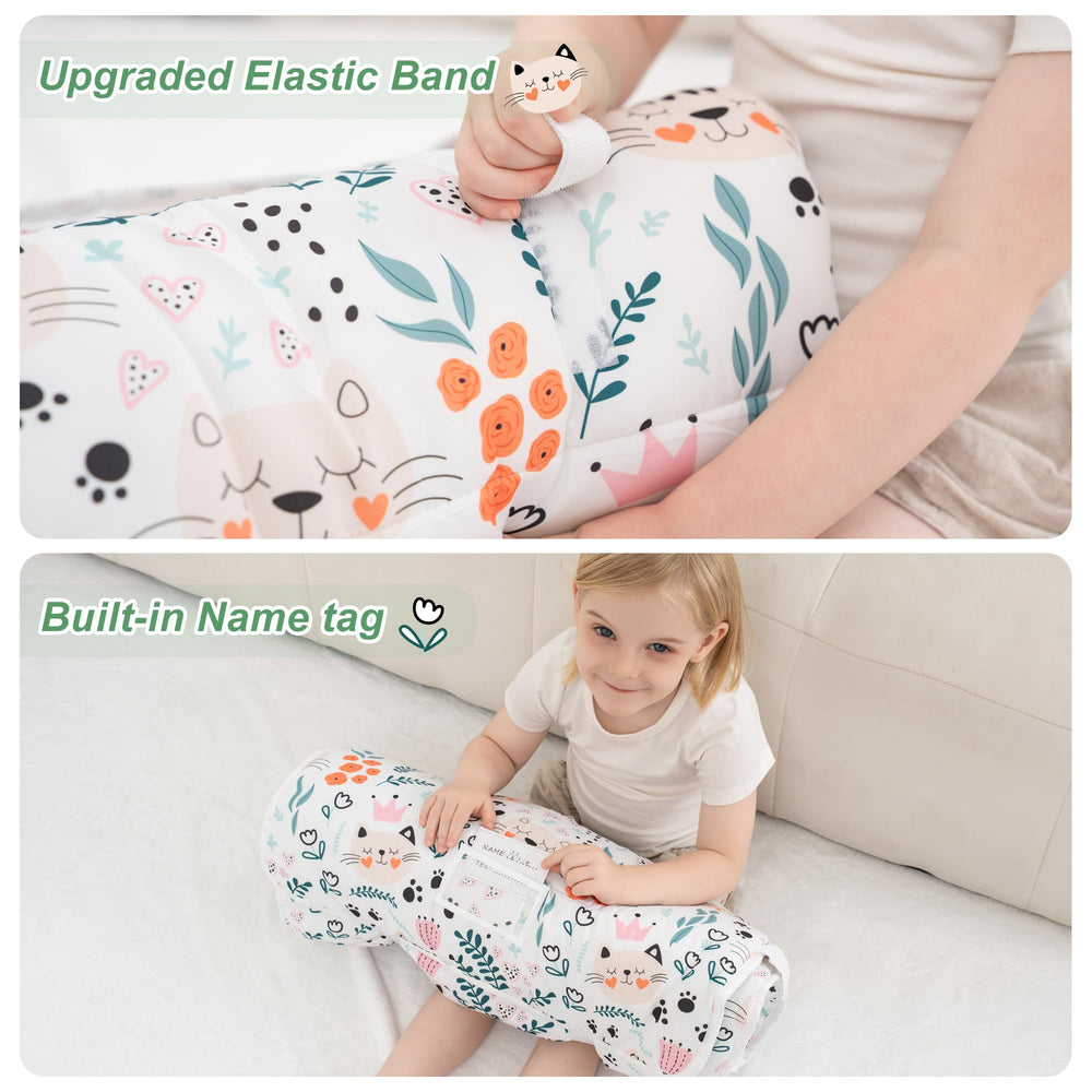 Viviland nap mat pillow rolled-design demonstrates easy portability for travel or kindergarten.