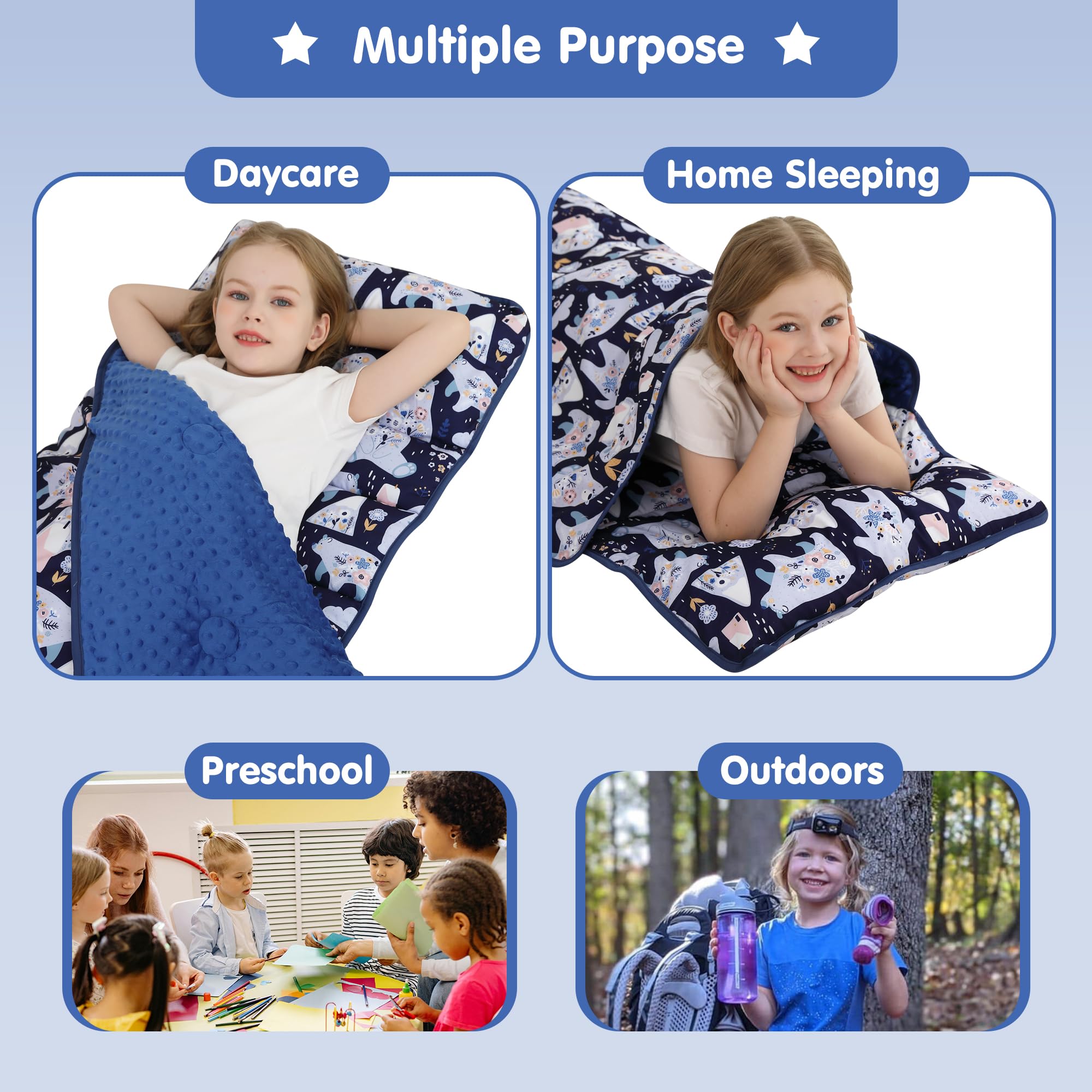 Viviland nap mat rolled up and stored for on-the-go use.
