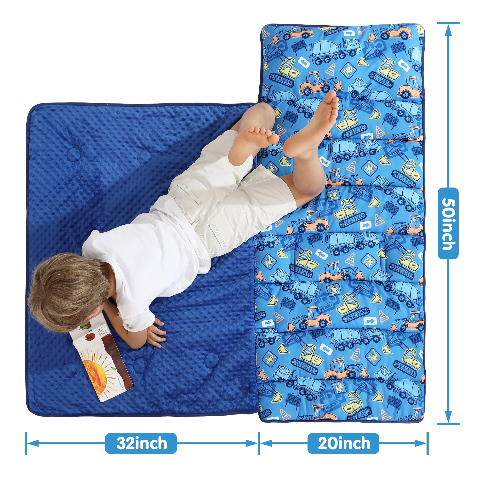 Viviland nap mat rolled and secured for easy transport.
