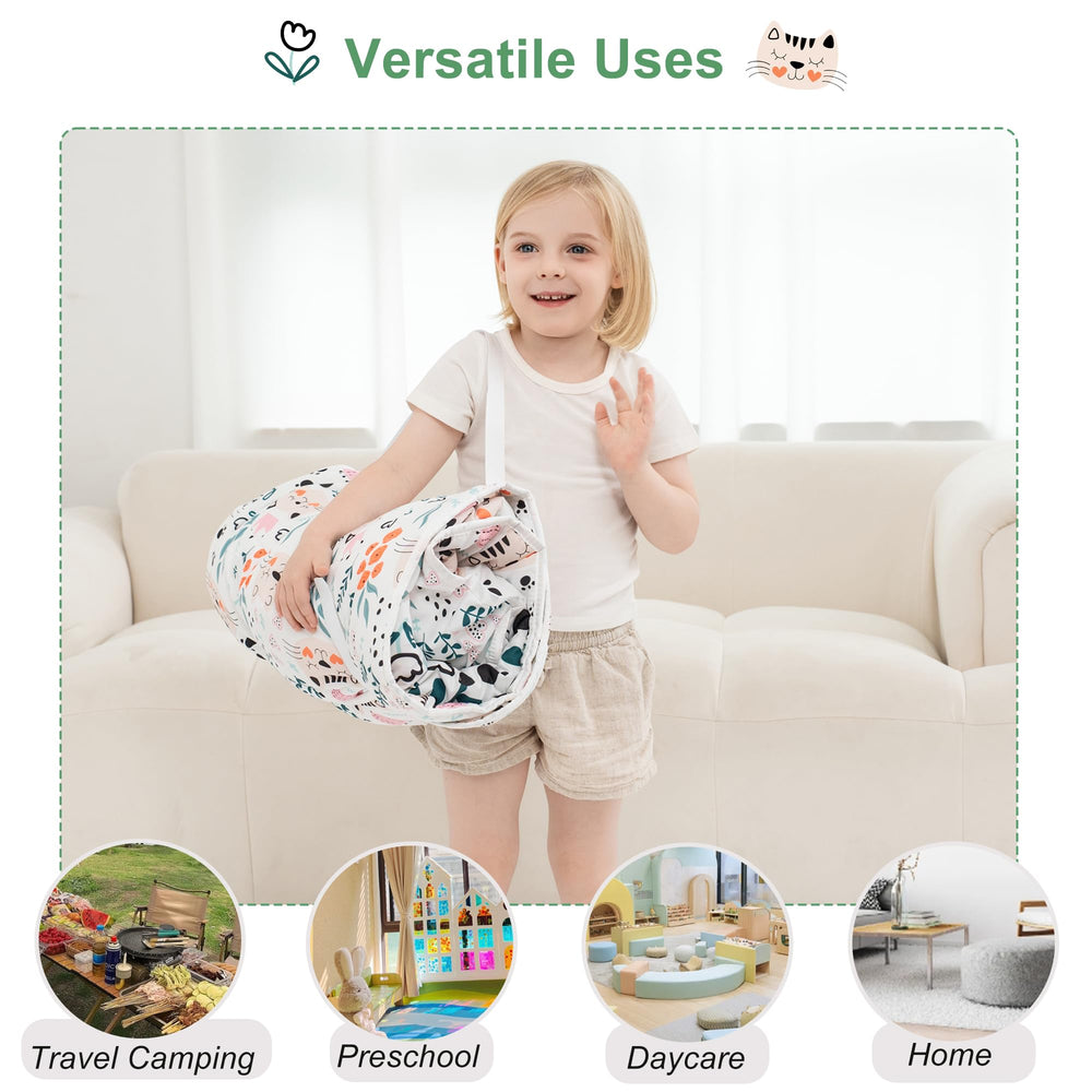 Viviland nap mat rolled-carry-easy showcases quick setup and transport.