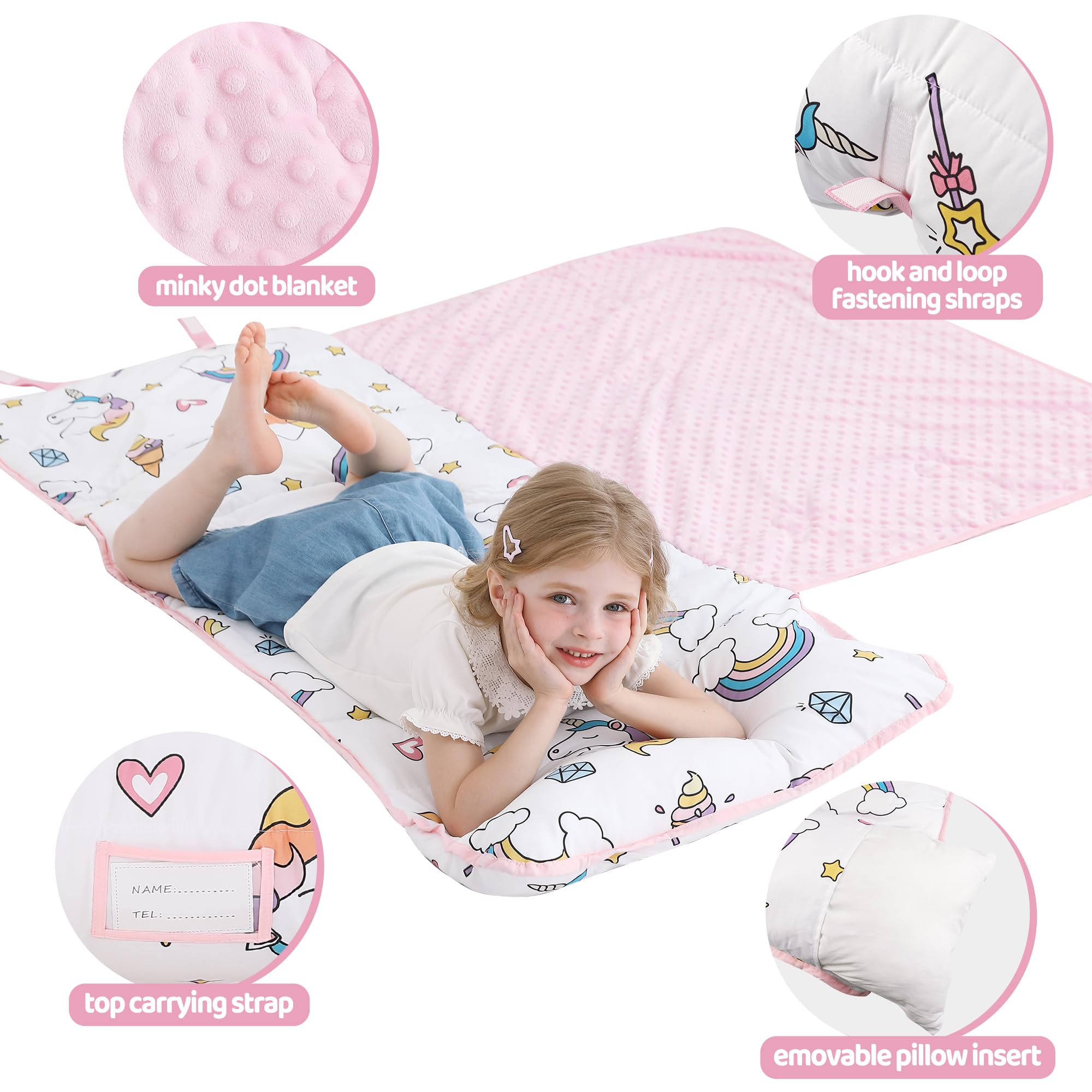 Viviland nap mat includes removable blanket for adjustable warmth.