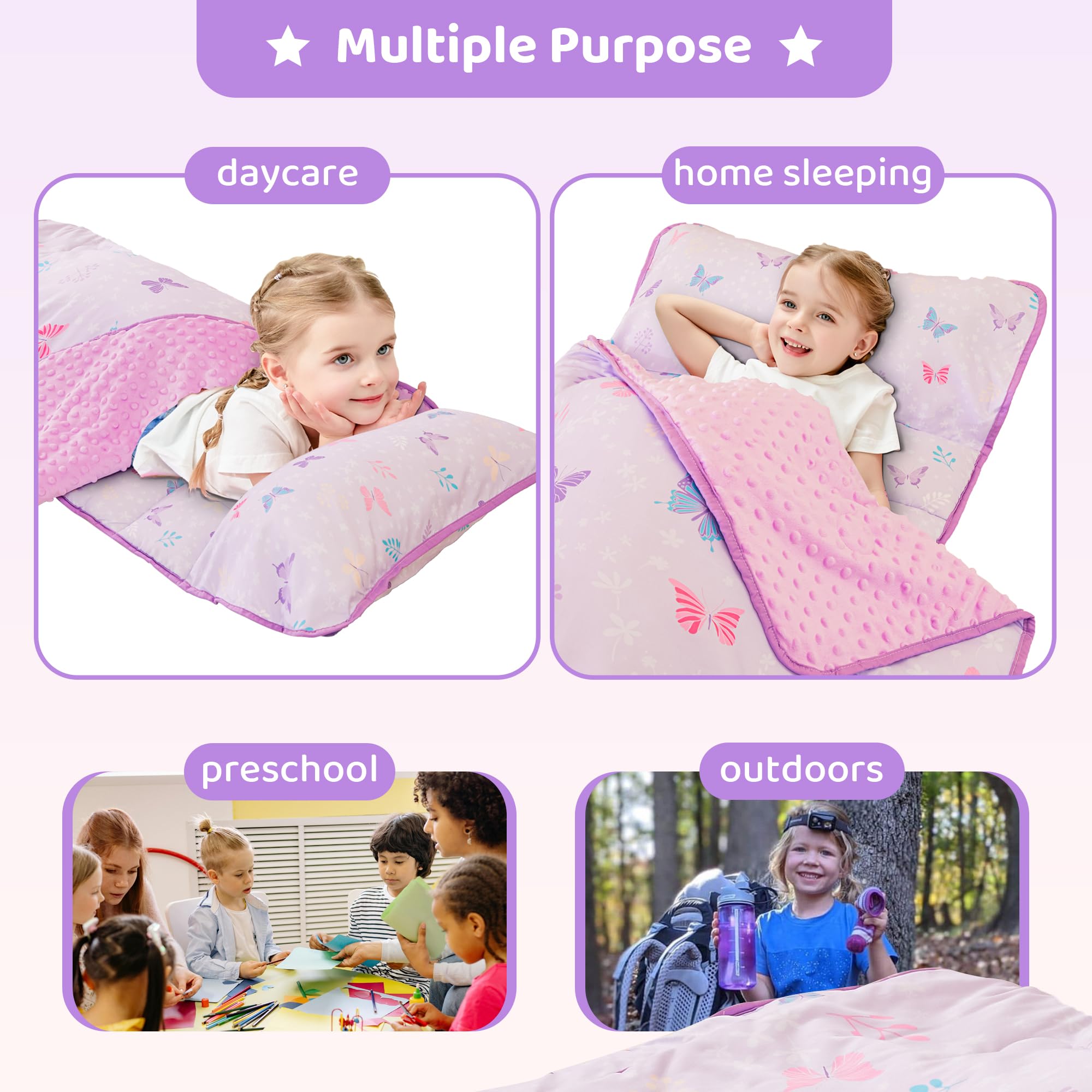 Viviland nap mat ideal for preschool and sleepovers with compact portability.